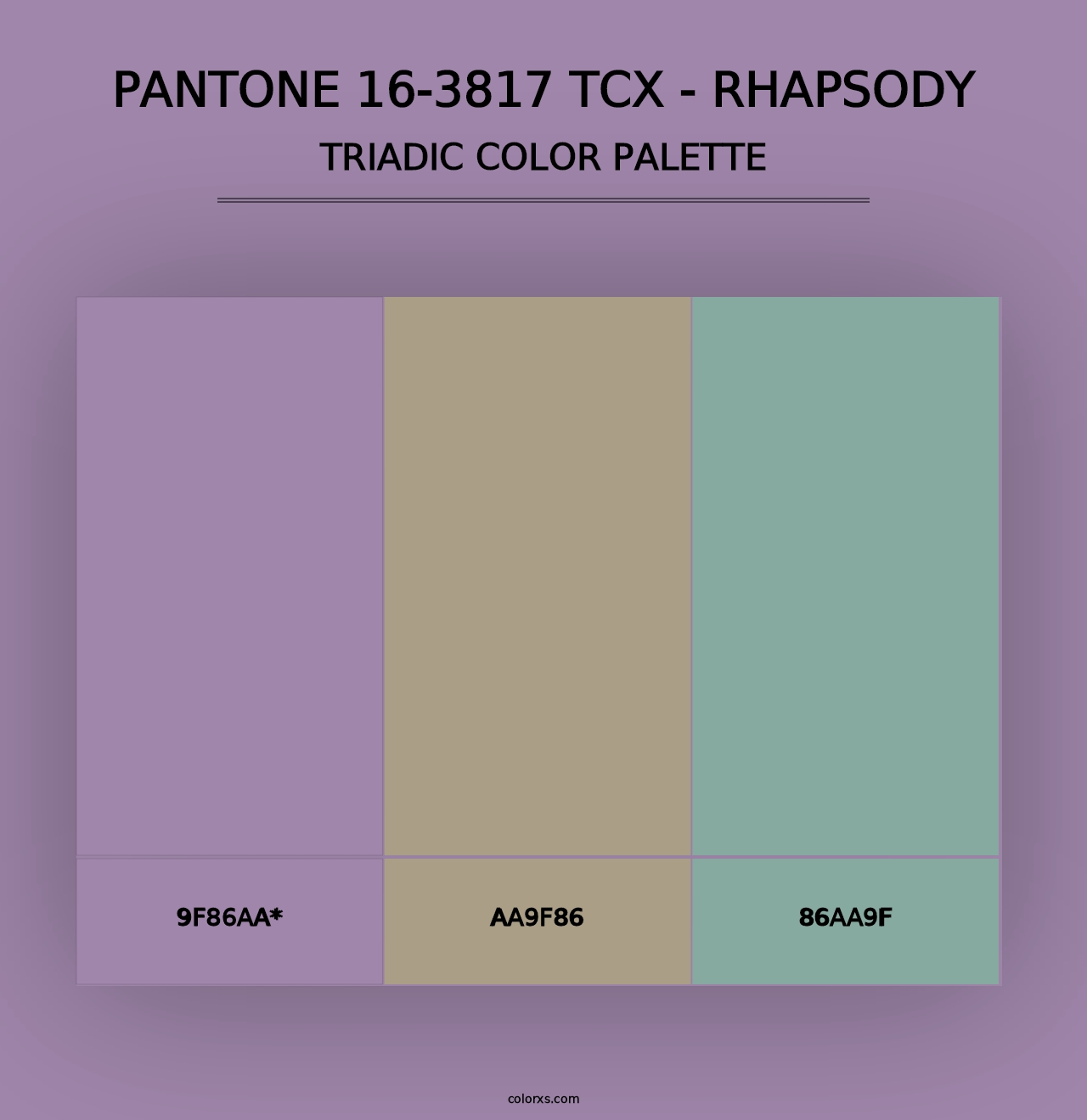 PANTONE 16-3817 TCX - Rhapsody - Triadic Color Palette