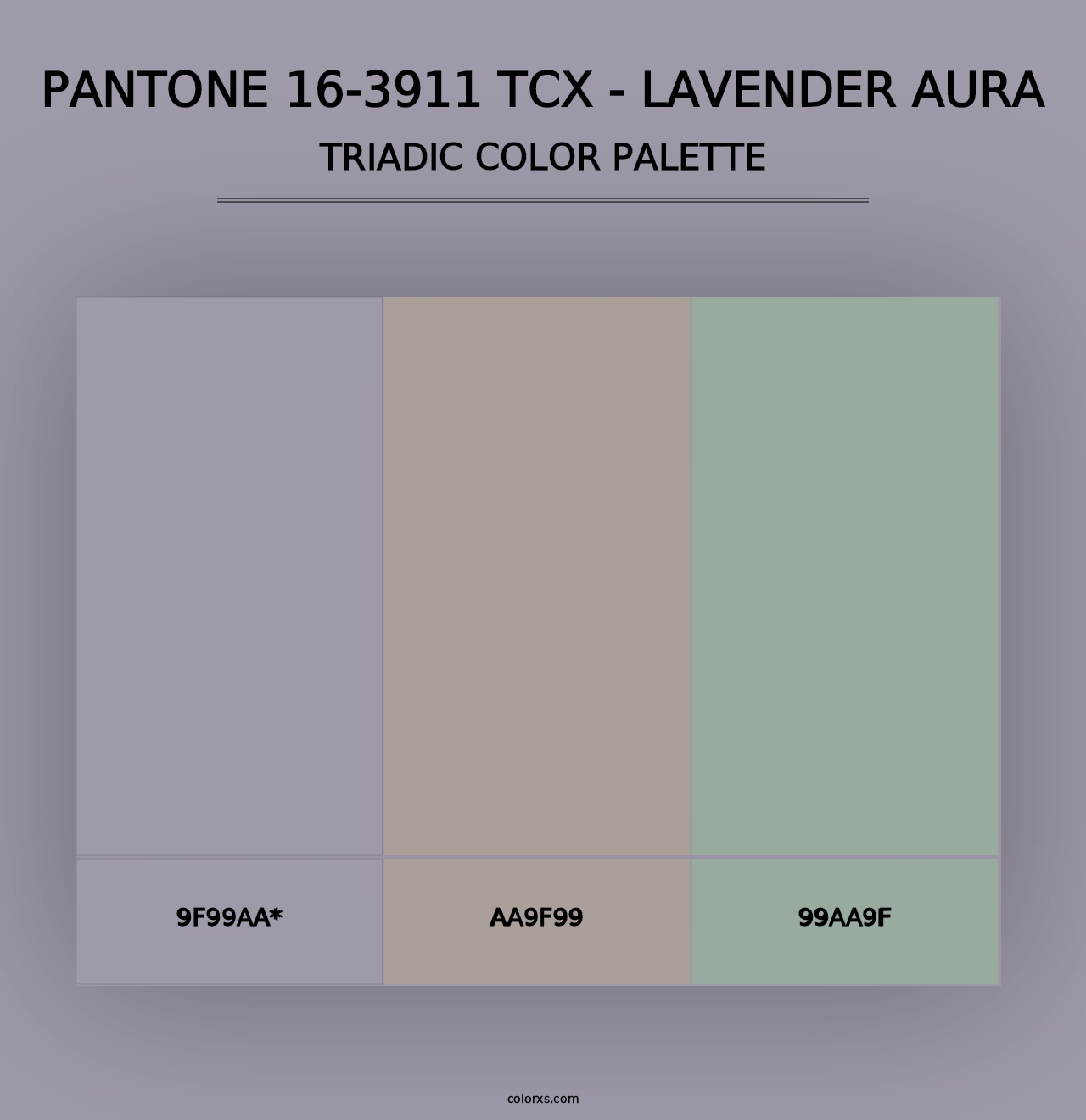 PANTONE 16-3911 TCX - Lavender Aura - Triadic Color Palette