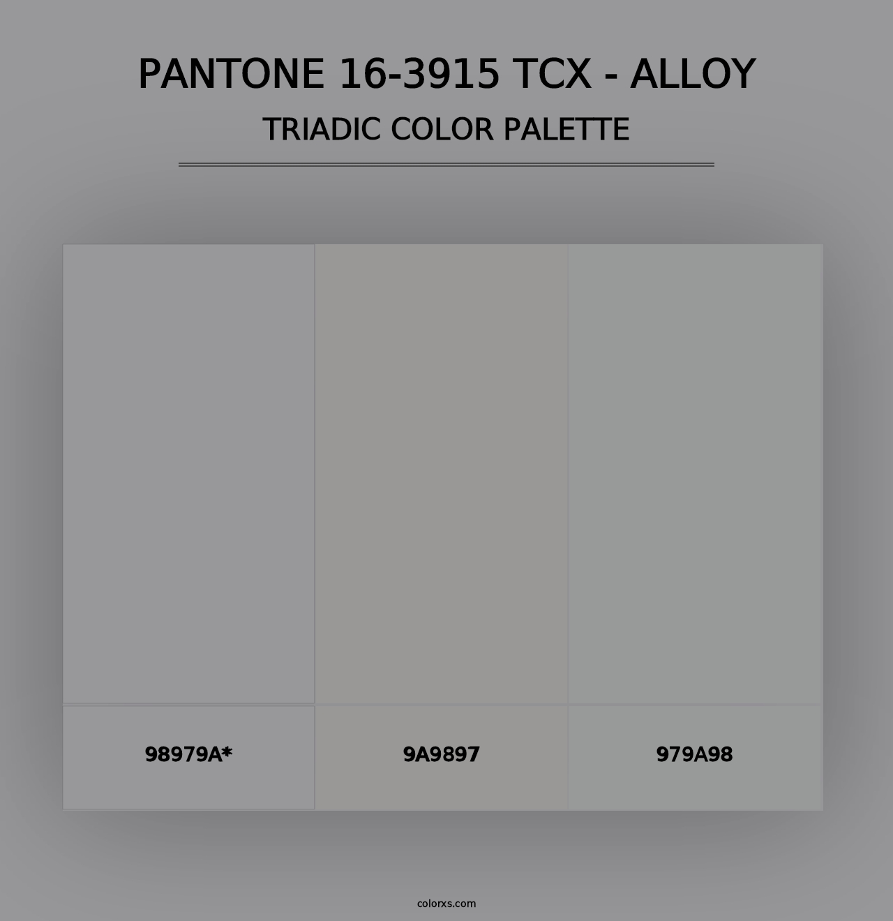 PANTONE 16-3915 TCX - Alloy - Triadic Color Palette