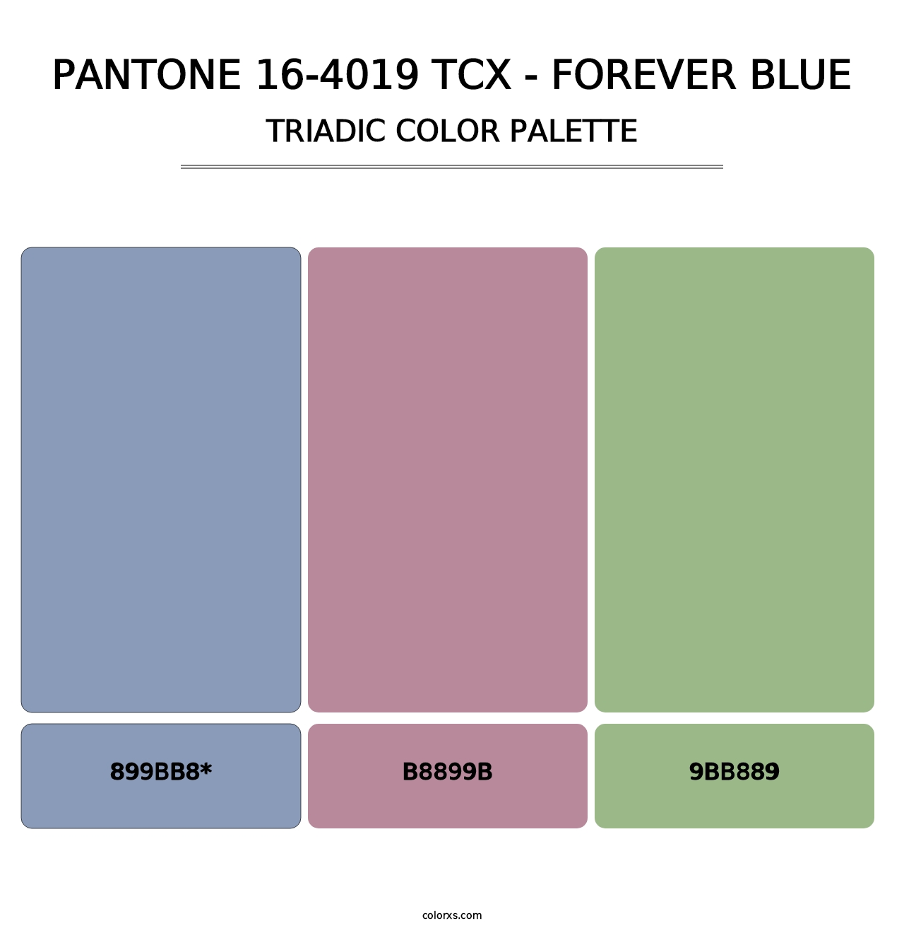 PANTONE 16-4019 TCX - Forever Blue - Triadic Color Palette