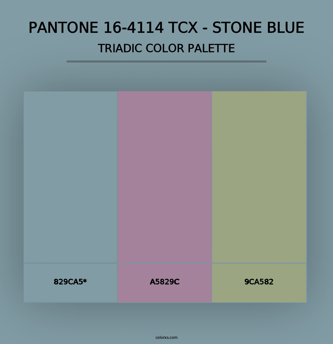 PANTONE 16-4114 TCX - Stone Blue - Triadic Color Palette