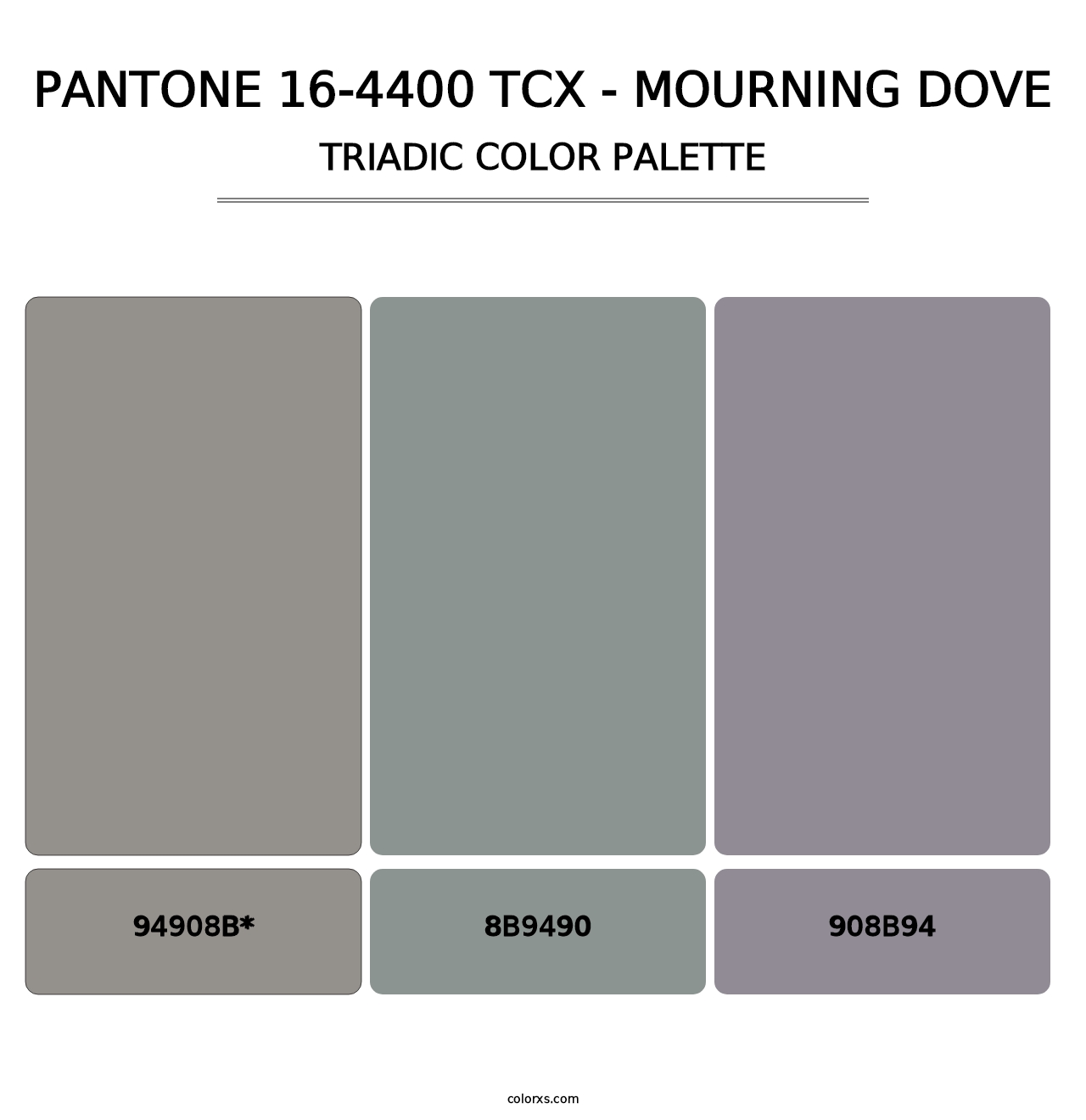 PANTONE 16-4400 TCX - Mourning Dove - Triadic Color Palette