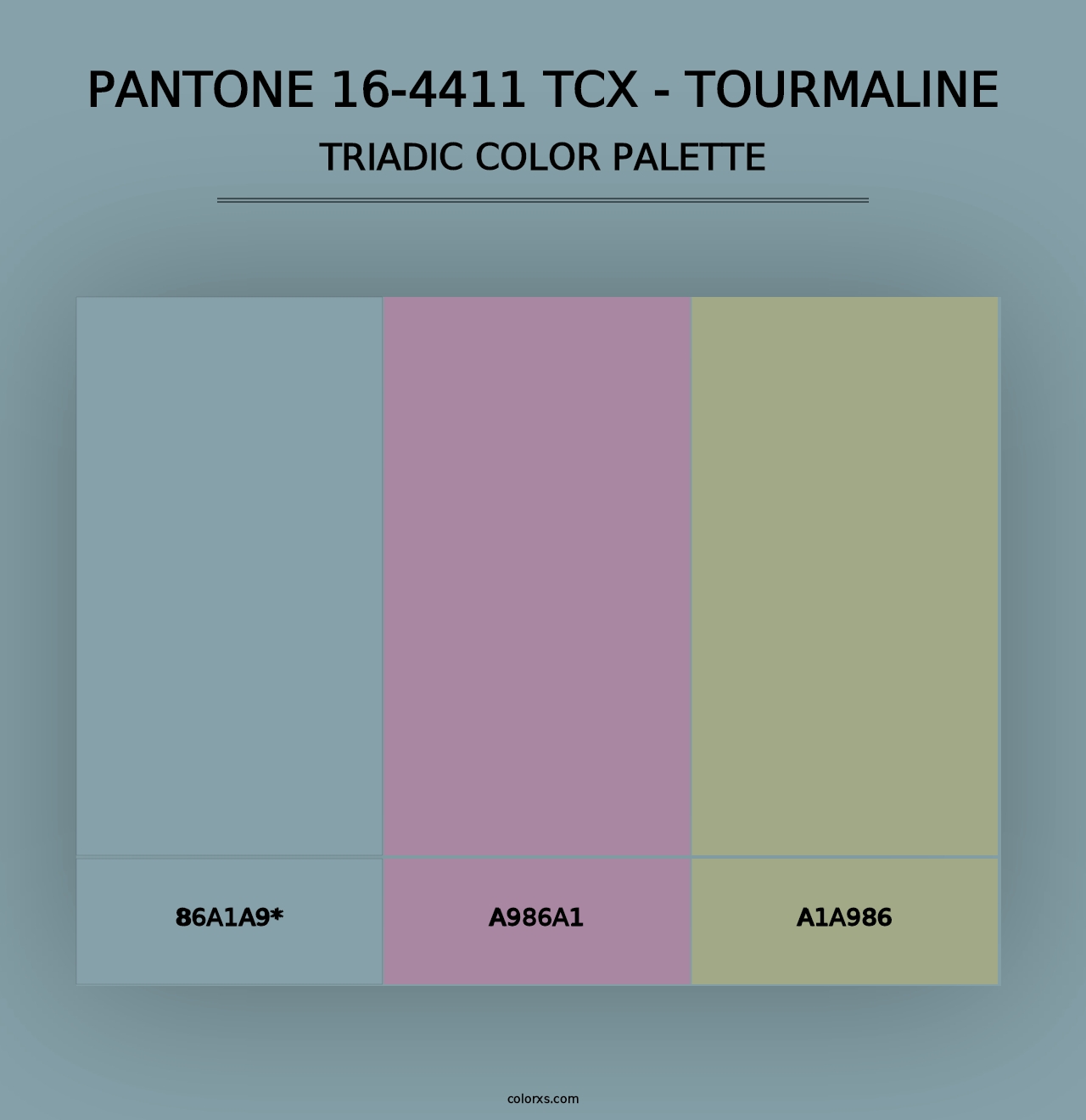 PANTONE 16-4411 TCX - Tourmaline - Triadic Color Palette