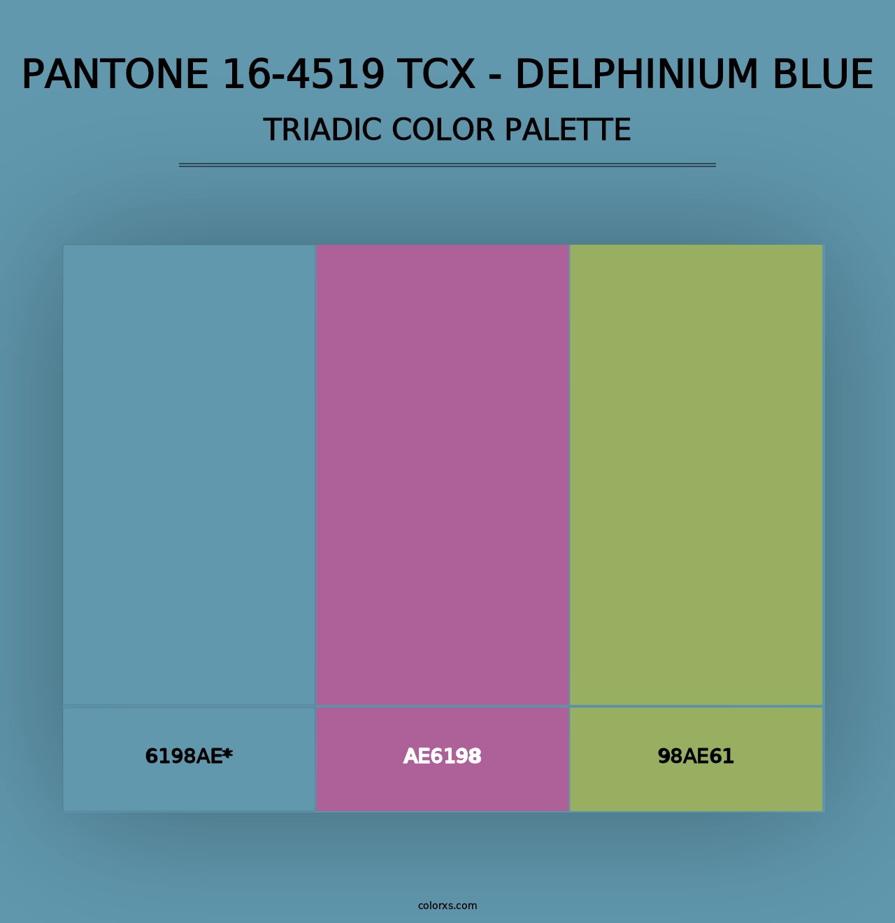 PANTONE 16-4519 TCX - Delphinium Blue - Triadic Color Palette