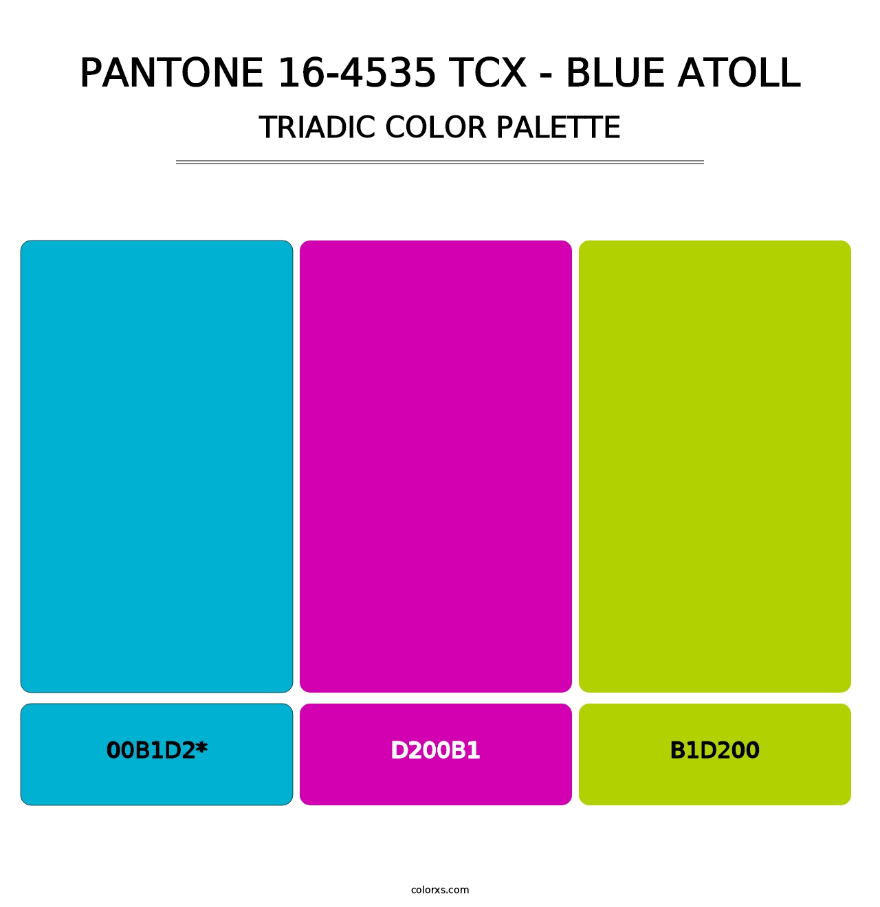 PANTONE 16-4535 TCX - Blue Atoll - Triadic Color Palette