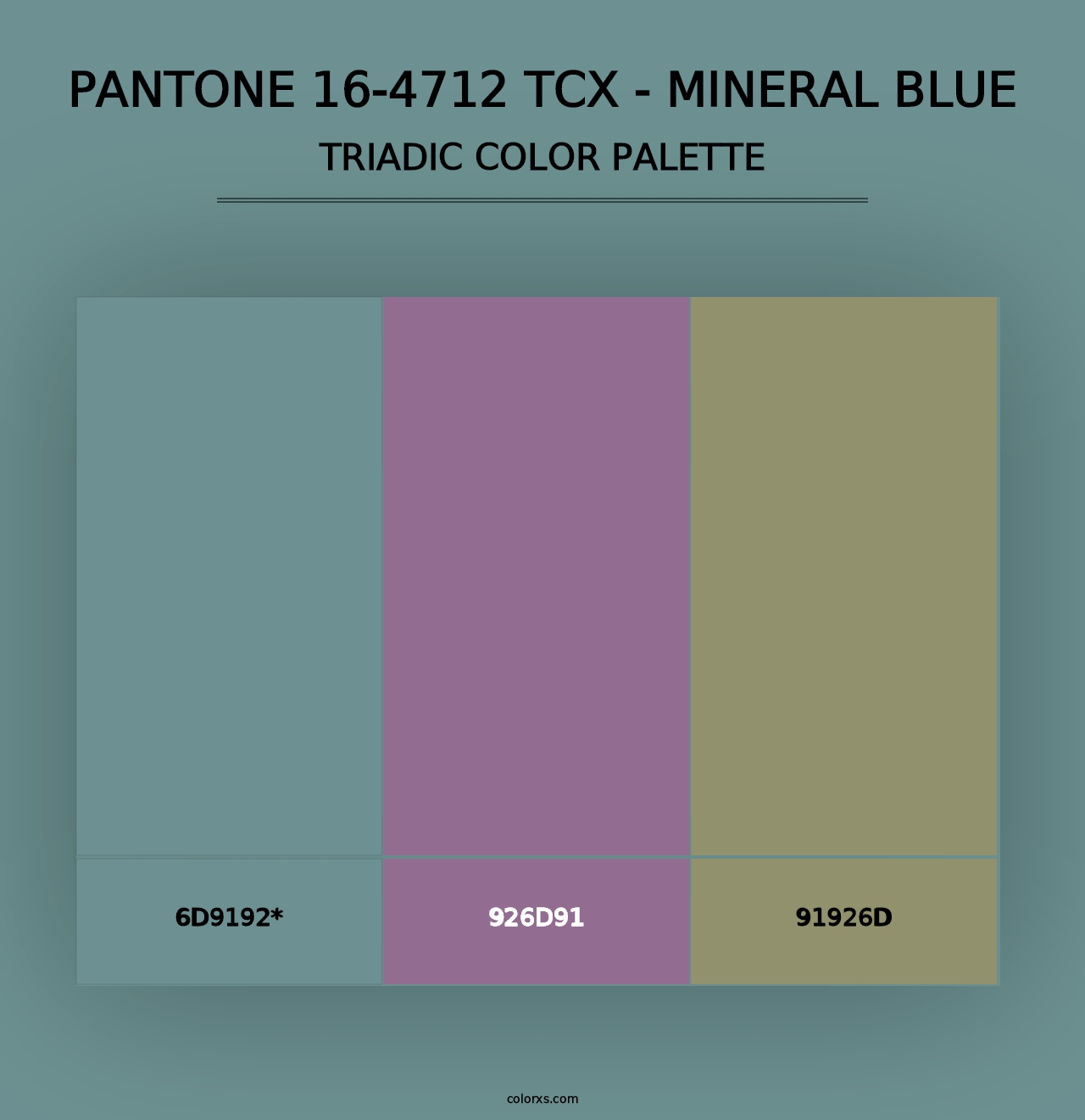 PANTONE 16-4712 TCX - Mineral Blue - Triadic Color Palette