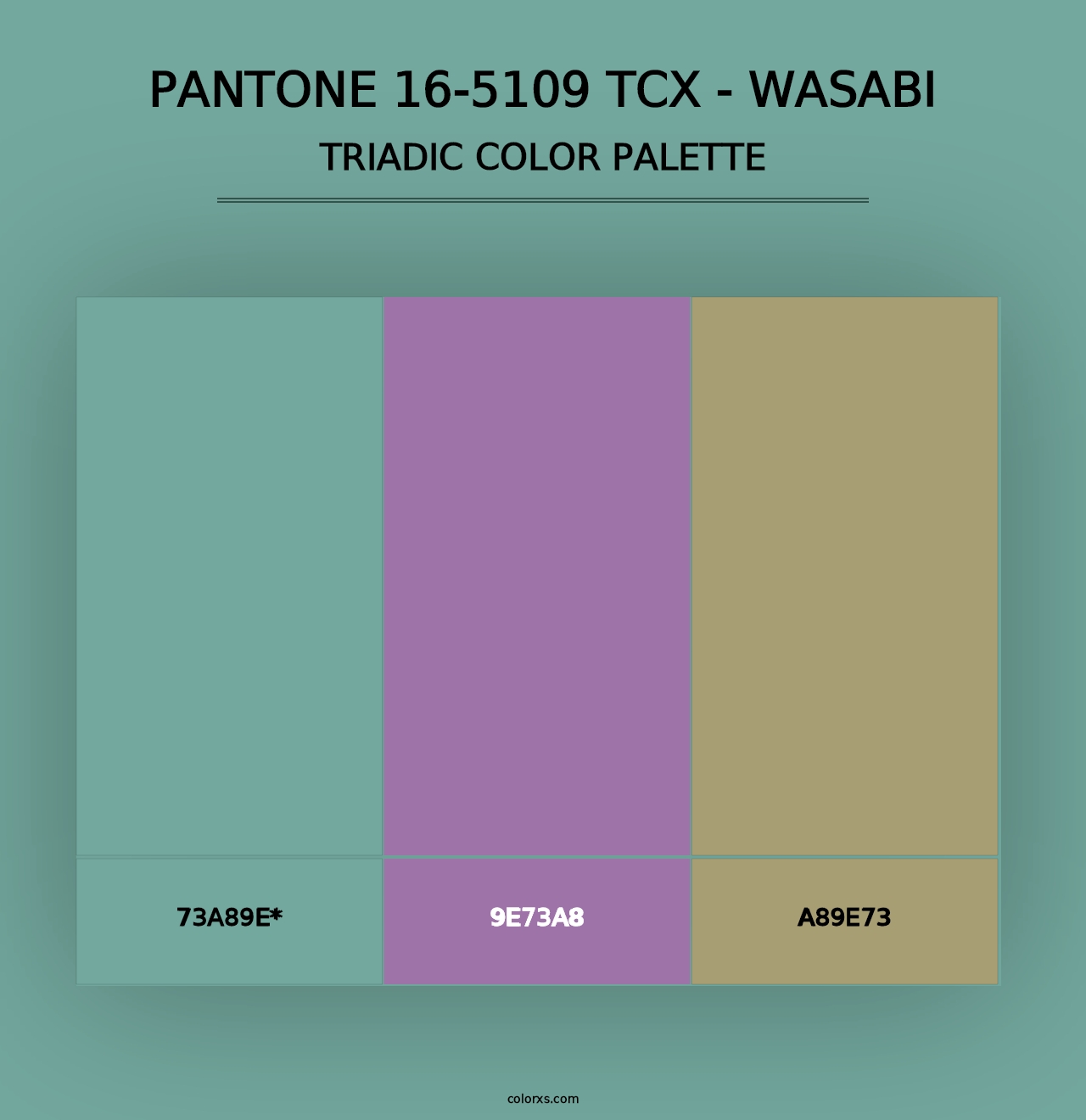 PANTONE 16-5109 TCX - Wasabi - Triadic Color Palette