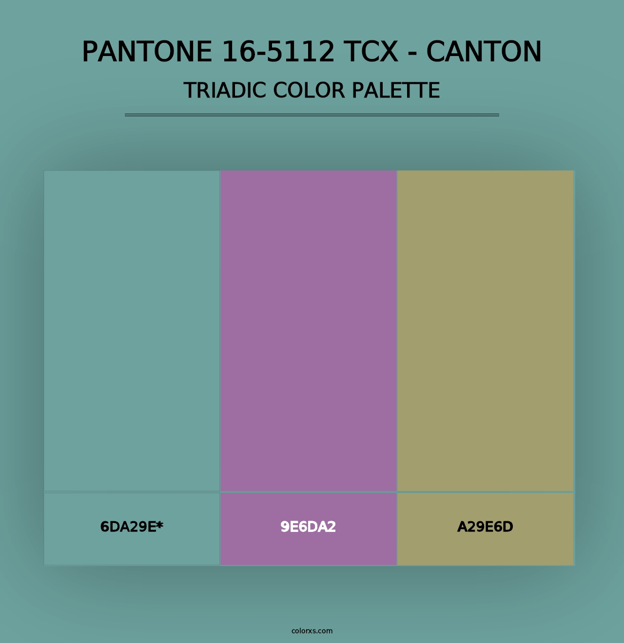 PANTONE 16-5112 TCX - Canton - Triadic Color Palette