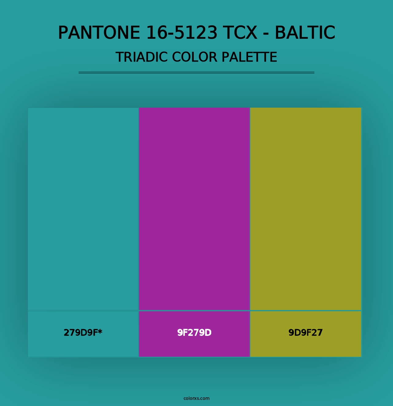 PANTONE 16-5123 TCX - Baltic - Triadic Color Palette