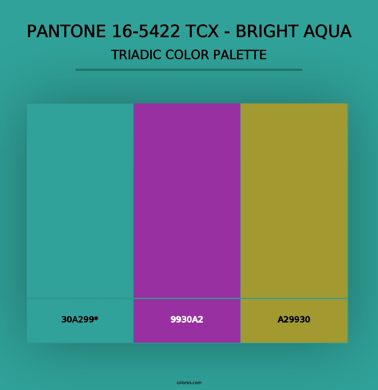 PANTONE 16-5422 TCX - Bright Aqua - Triadic Color Palette