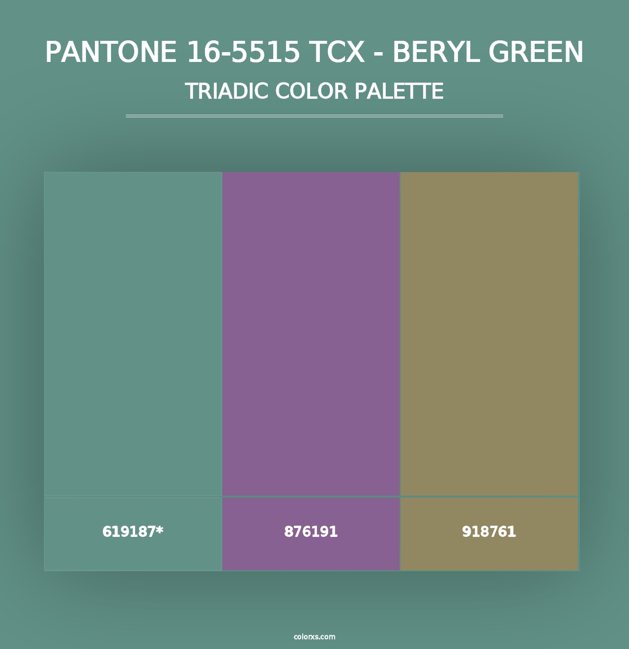 PANTONE 16-5515 TCX - Beryl Green - Triadic Color Palette