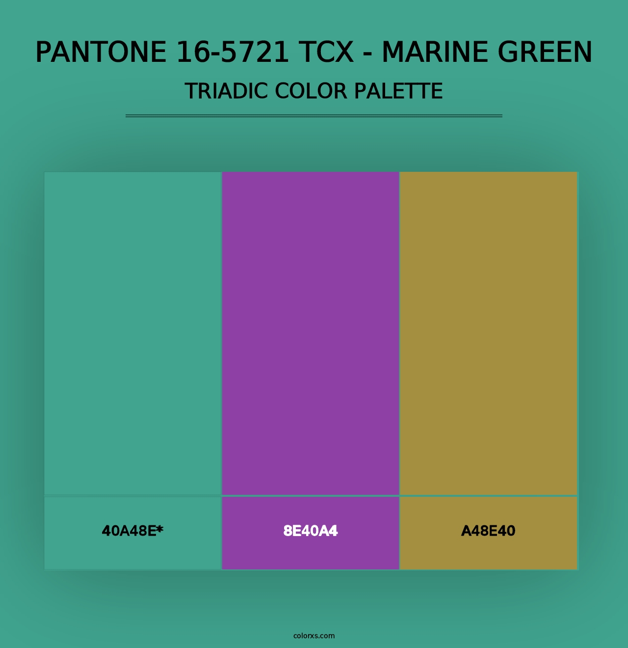 PANTONE 16-5721 TCX - Marine Green - Triadic Color Palette