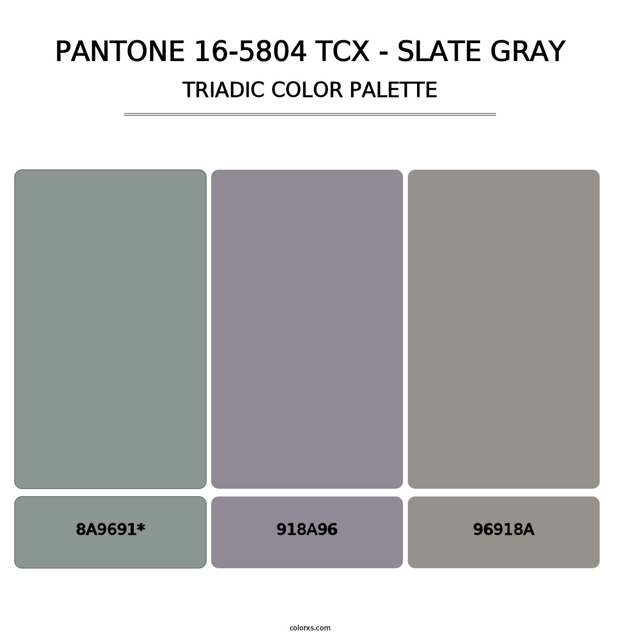 PANTONE 16-5804 TCX - Slate Gray - Triadic Color Palette