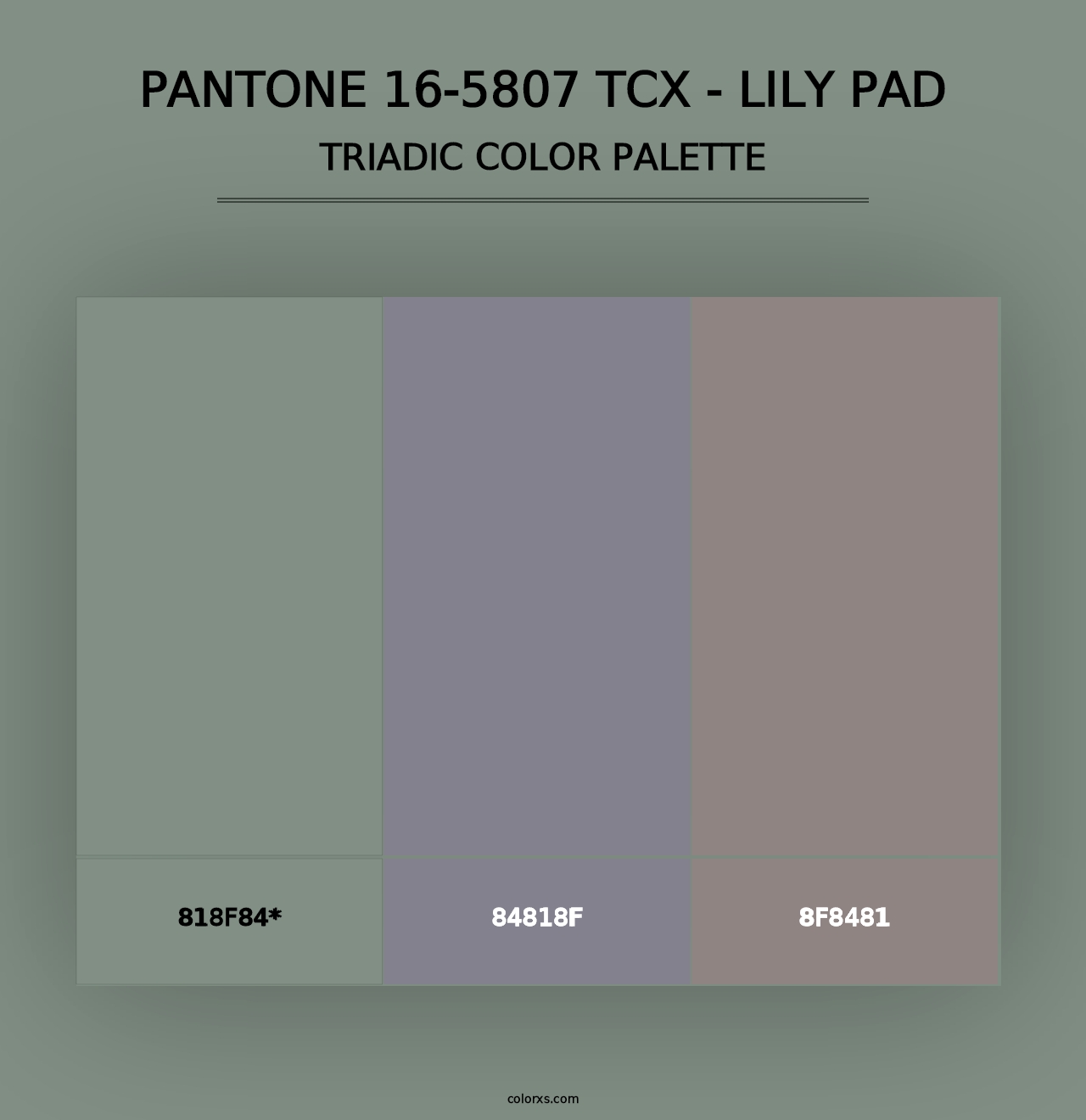 PANTONE 16-5807 TCX - Lily Pad - Triadic Color Palette