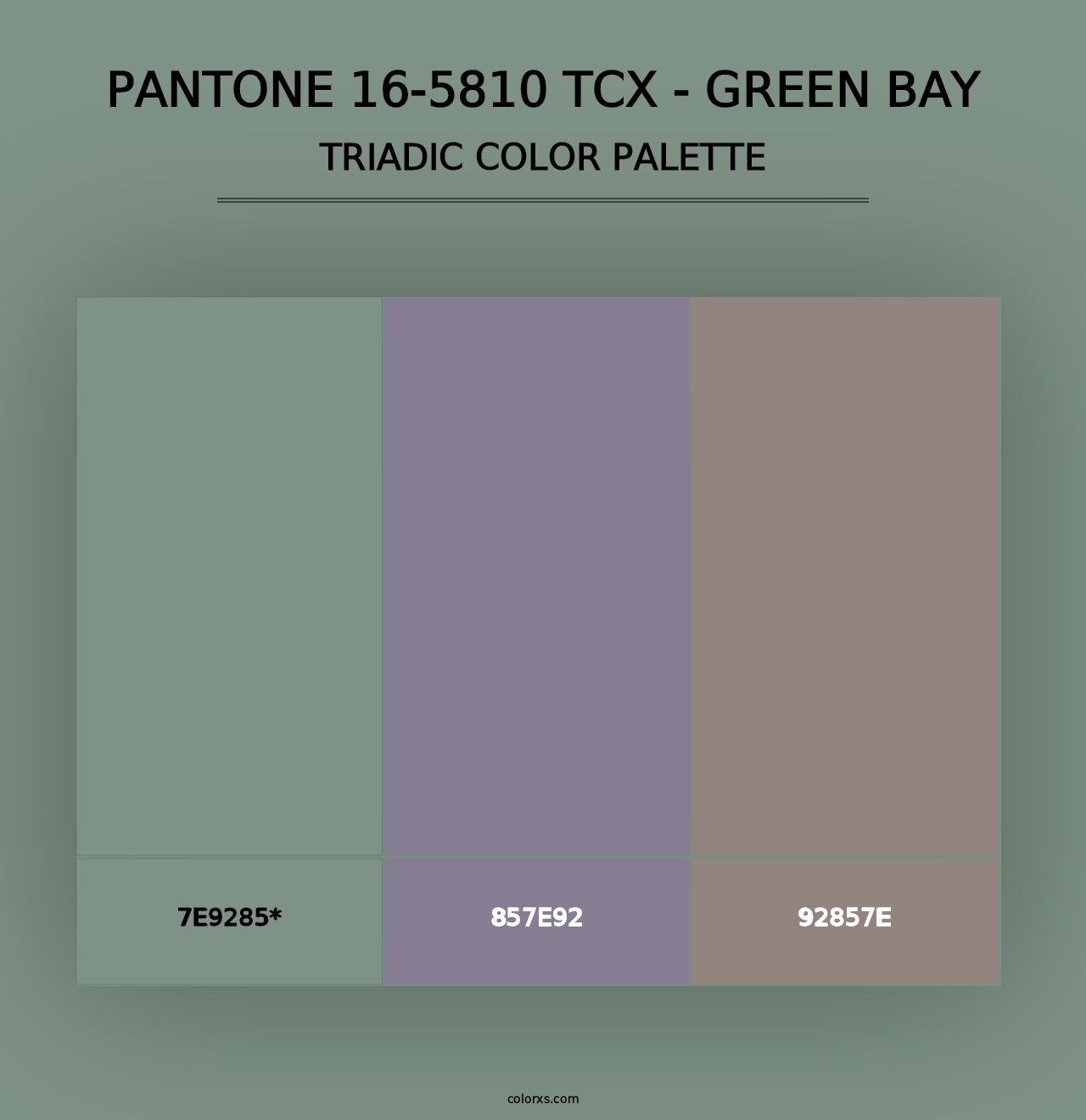 PANTONE 16-5810 TCX - Green Bay - Triadic Color Palette