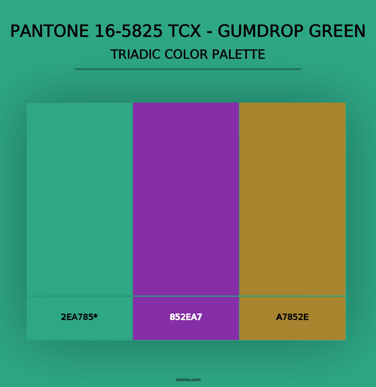 PANTONE 16-5825 TCX - Gumdrop Green - Triadic Color Palette