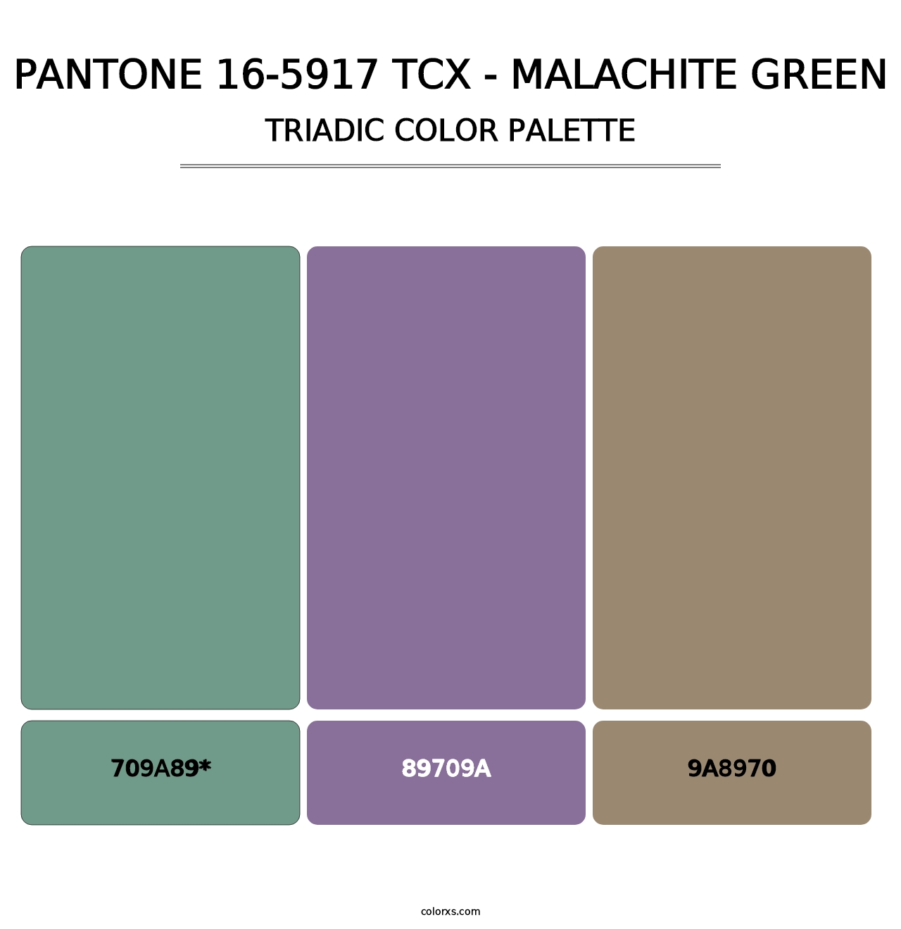 PANTONE 16-5917 TCX - Malachite Green - Triadic Color Palette