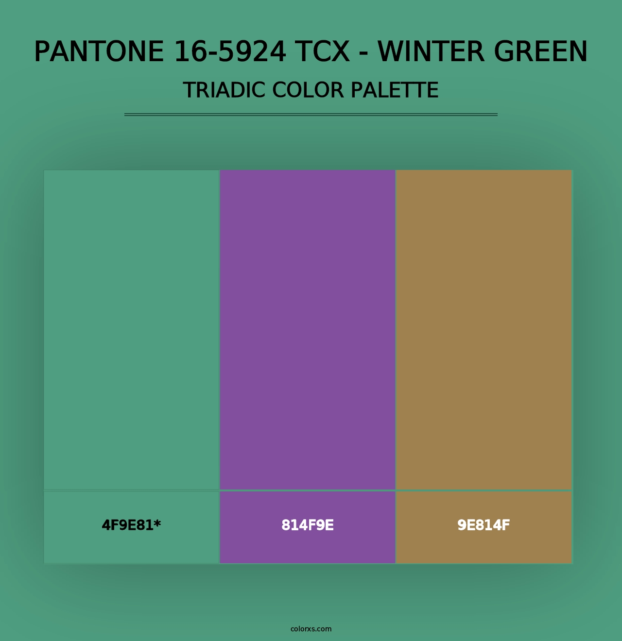 PANTONE 16-5924 TCX - Winter Green - Triadic Color Palette