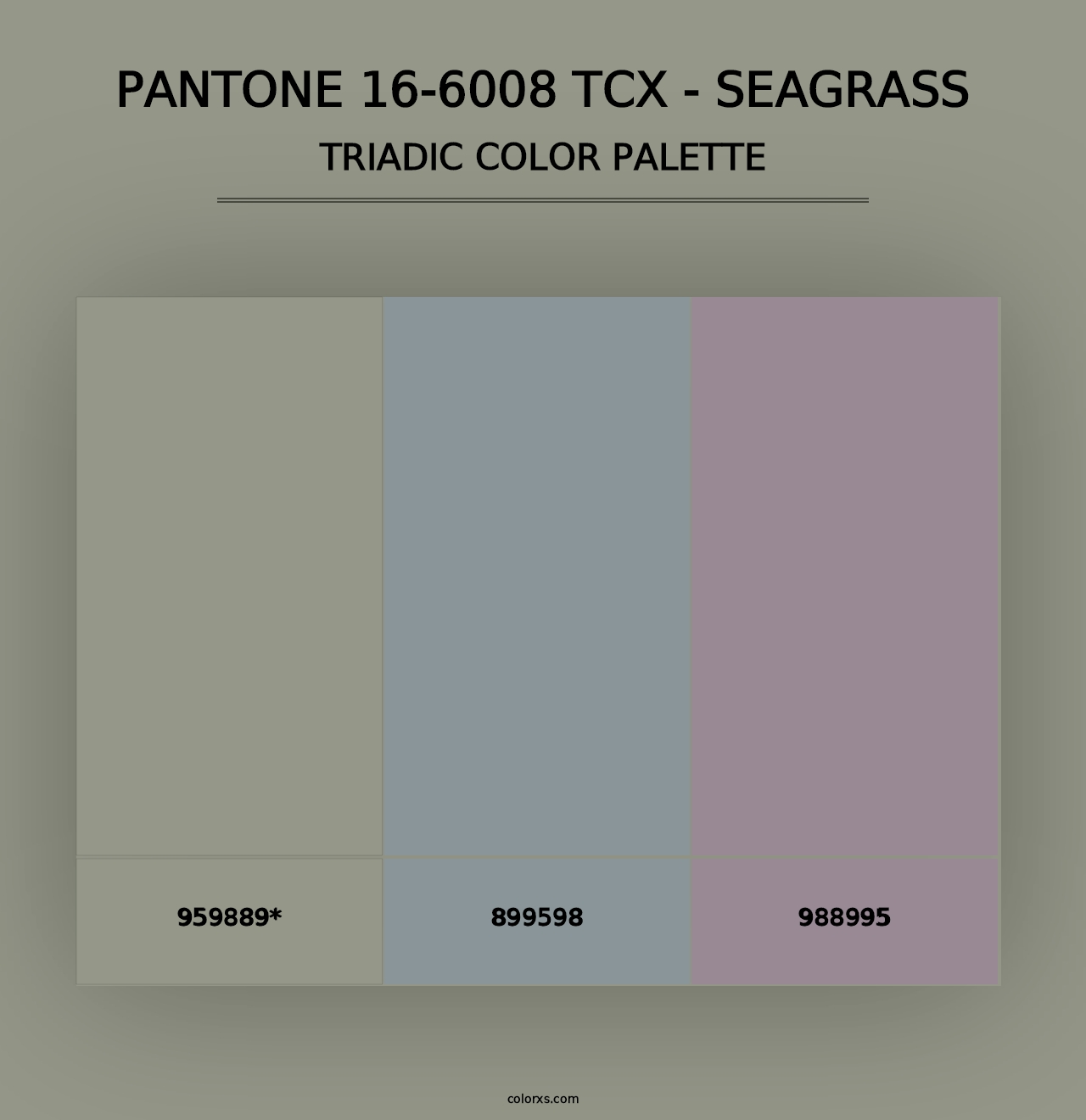 PANTONE 16-6008 TCX - Seagrass - Triadic Color Palette