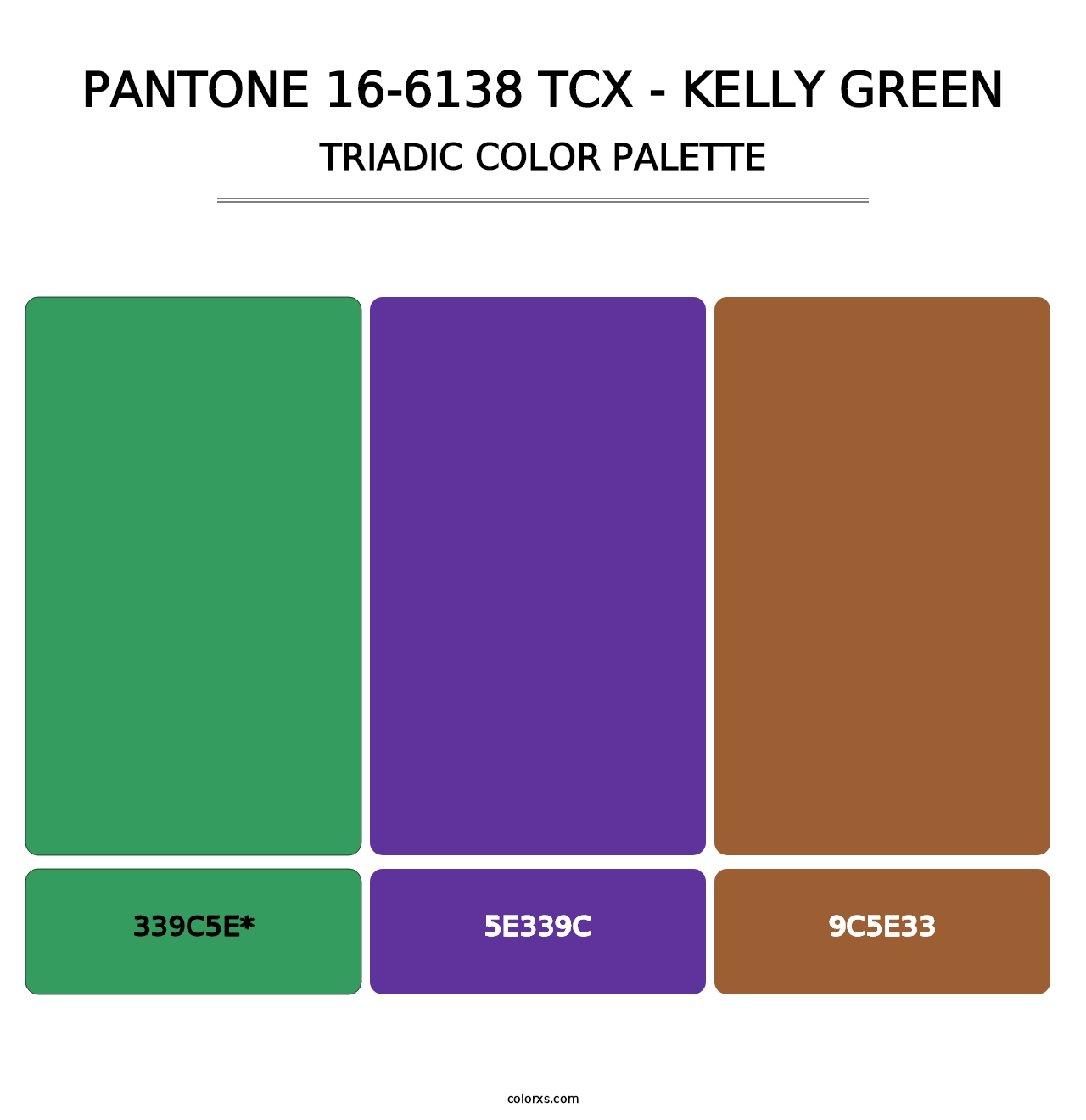 PANTONE 16-6138 TCX - Kelly Green - Triadic Color Palette