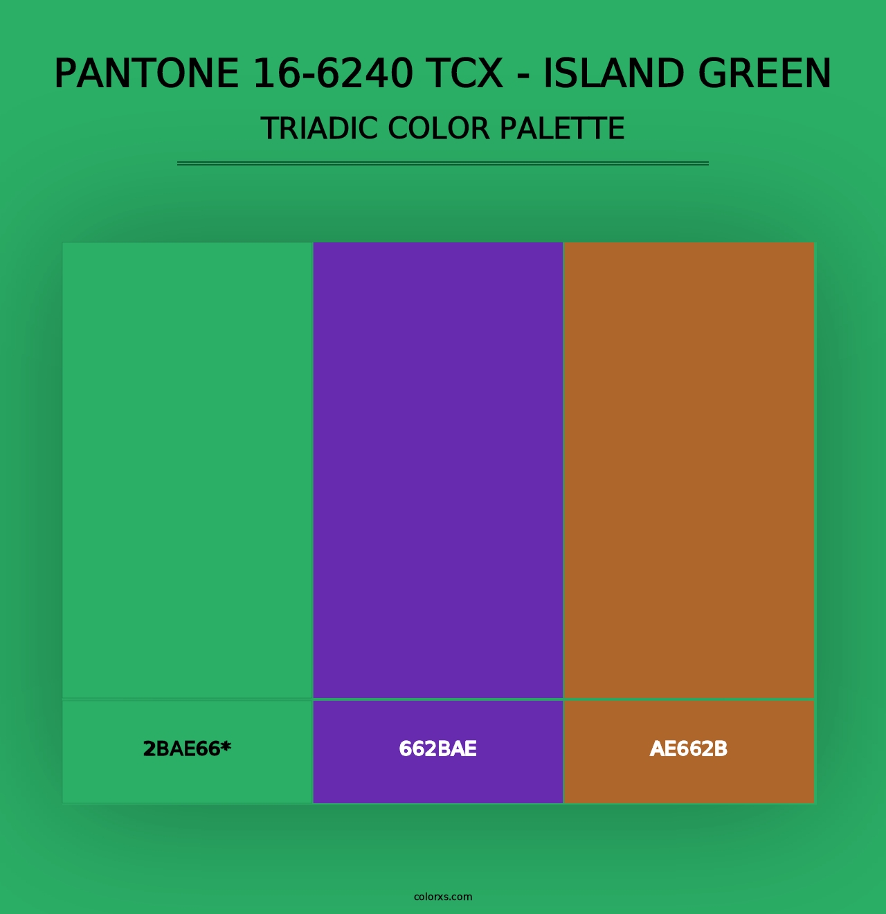 PANTONE 16-6240 TCX - Island Green - Triadic Color Palette