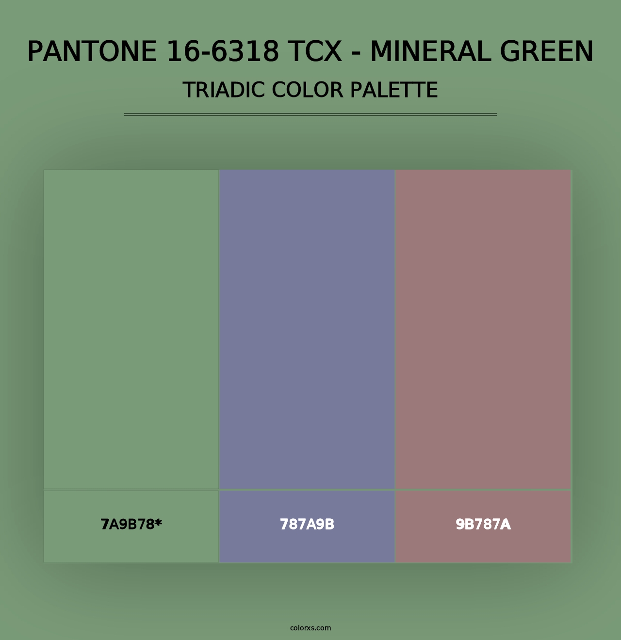 PANTONE 16-6318 TCX - Mineral Green - Triadic Color Palette