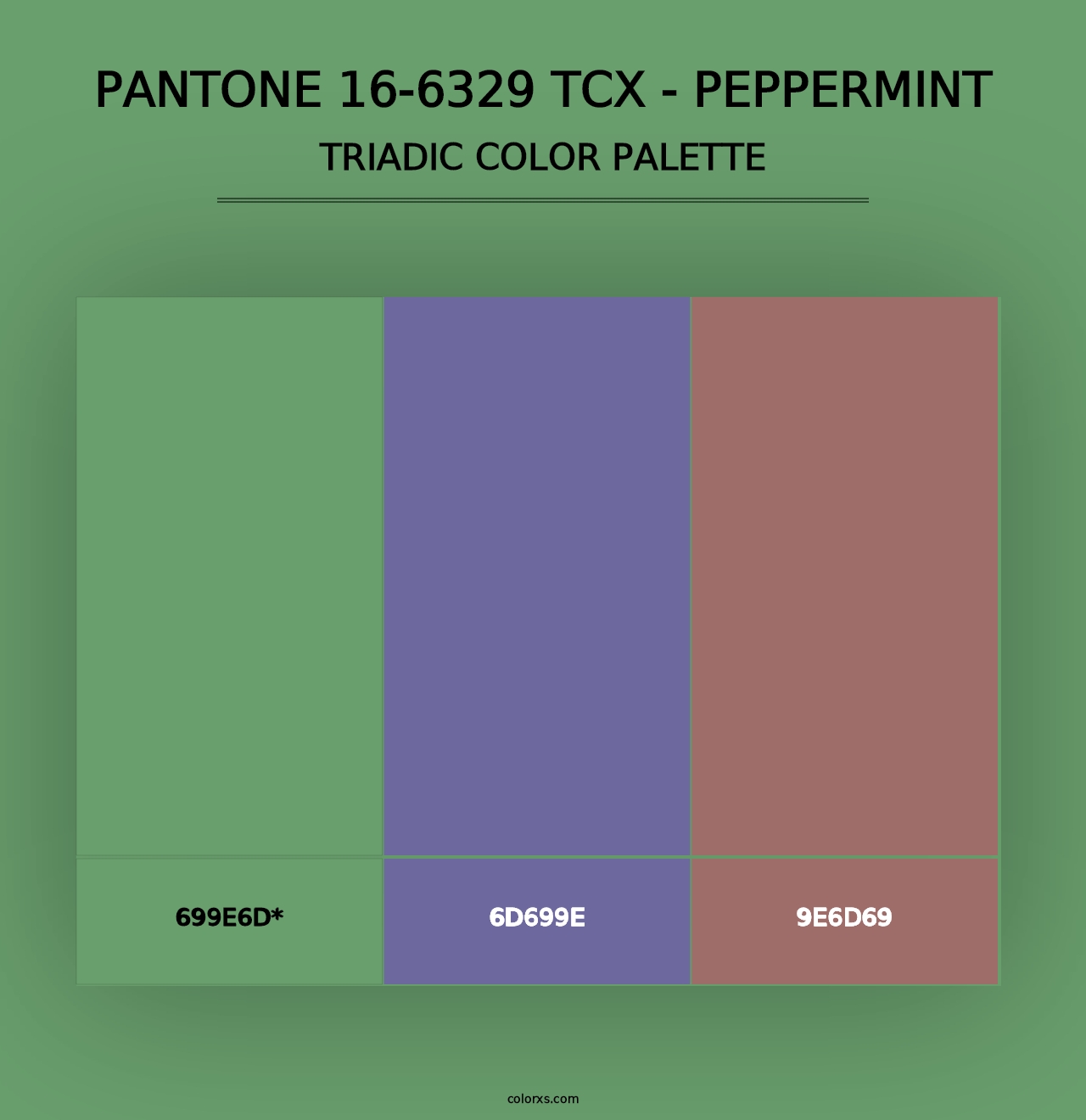 PANTONE 16-6329 TCX - Peppermint - Triadic Color Palette