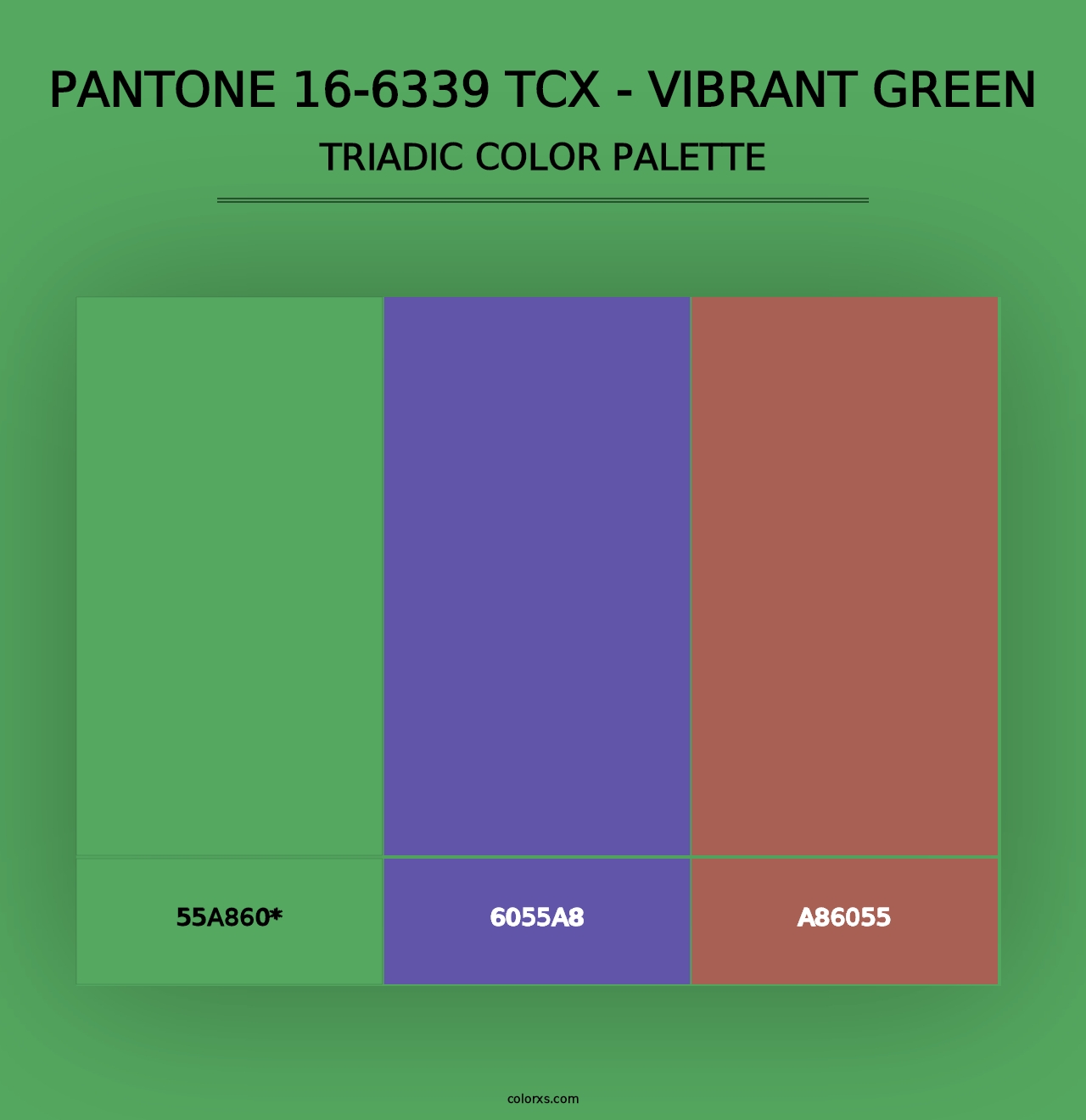 PANTONE 16-6339 TCX - Vibrant Green - Triadic Color Palette