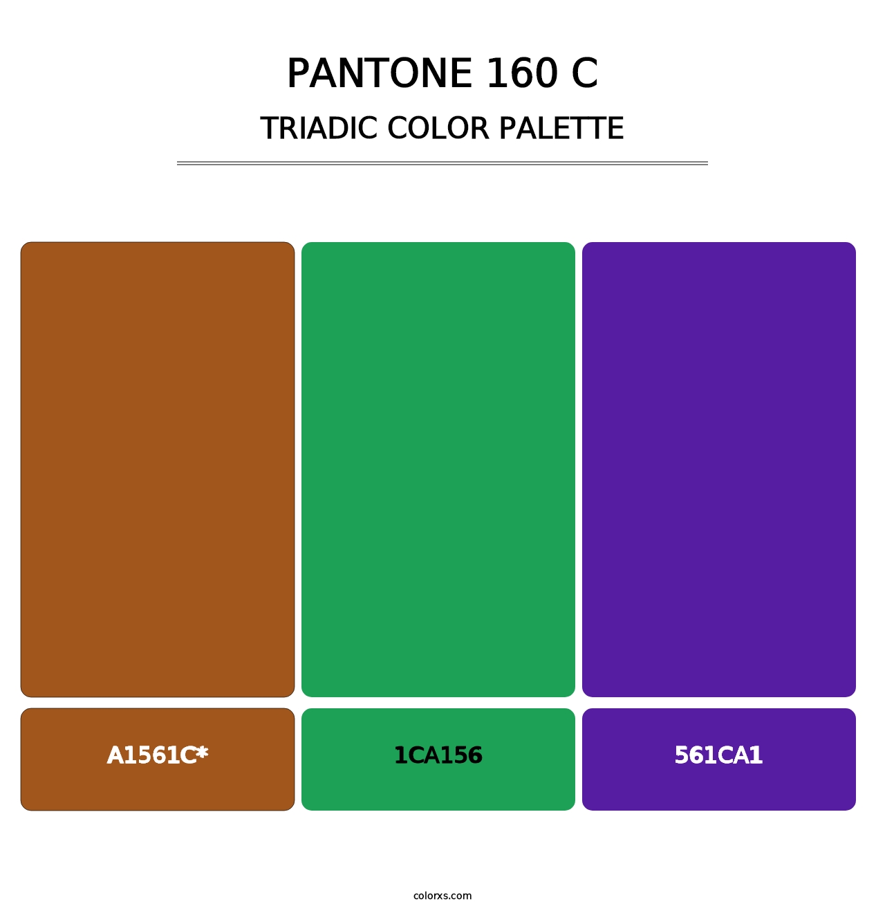 PANTONE 160 C - Triadic Color Palette