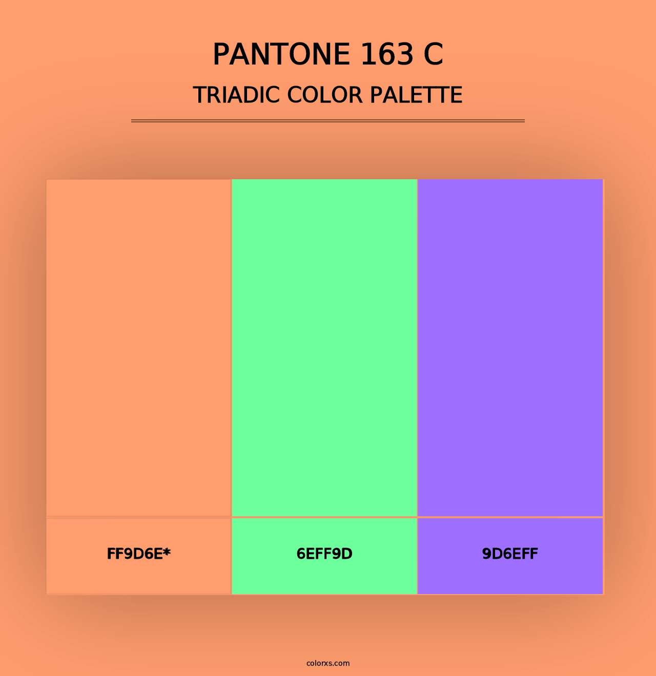 PANTONE 163 C - Triadic Color Palette