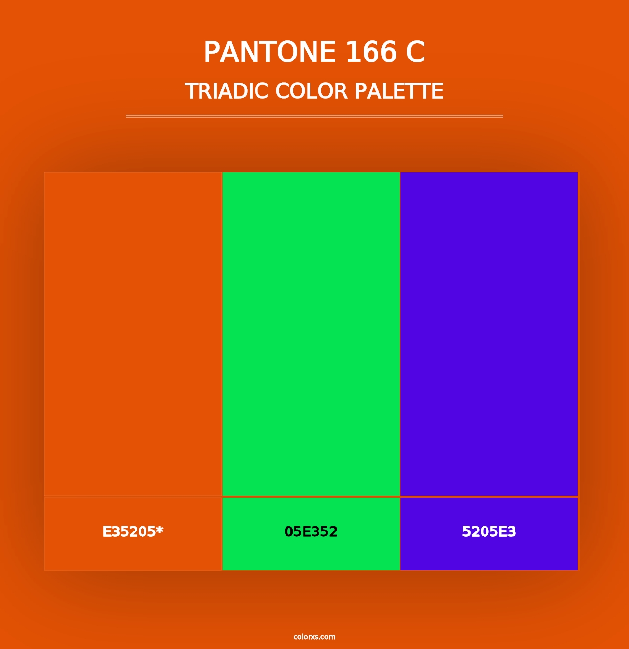 PANTONE 166 C - Triadic Color Palette