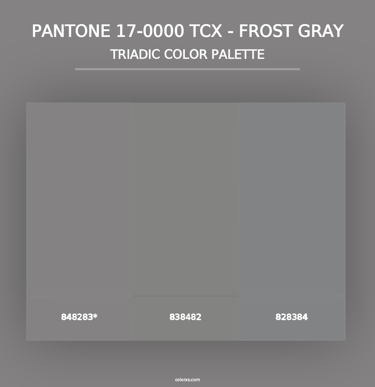 PANTONE 17-0000 TCX - Frost Gray - Triadic Color Palette