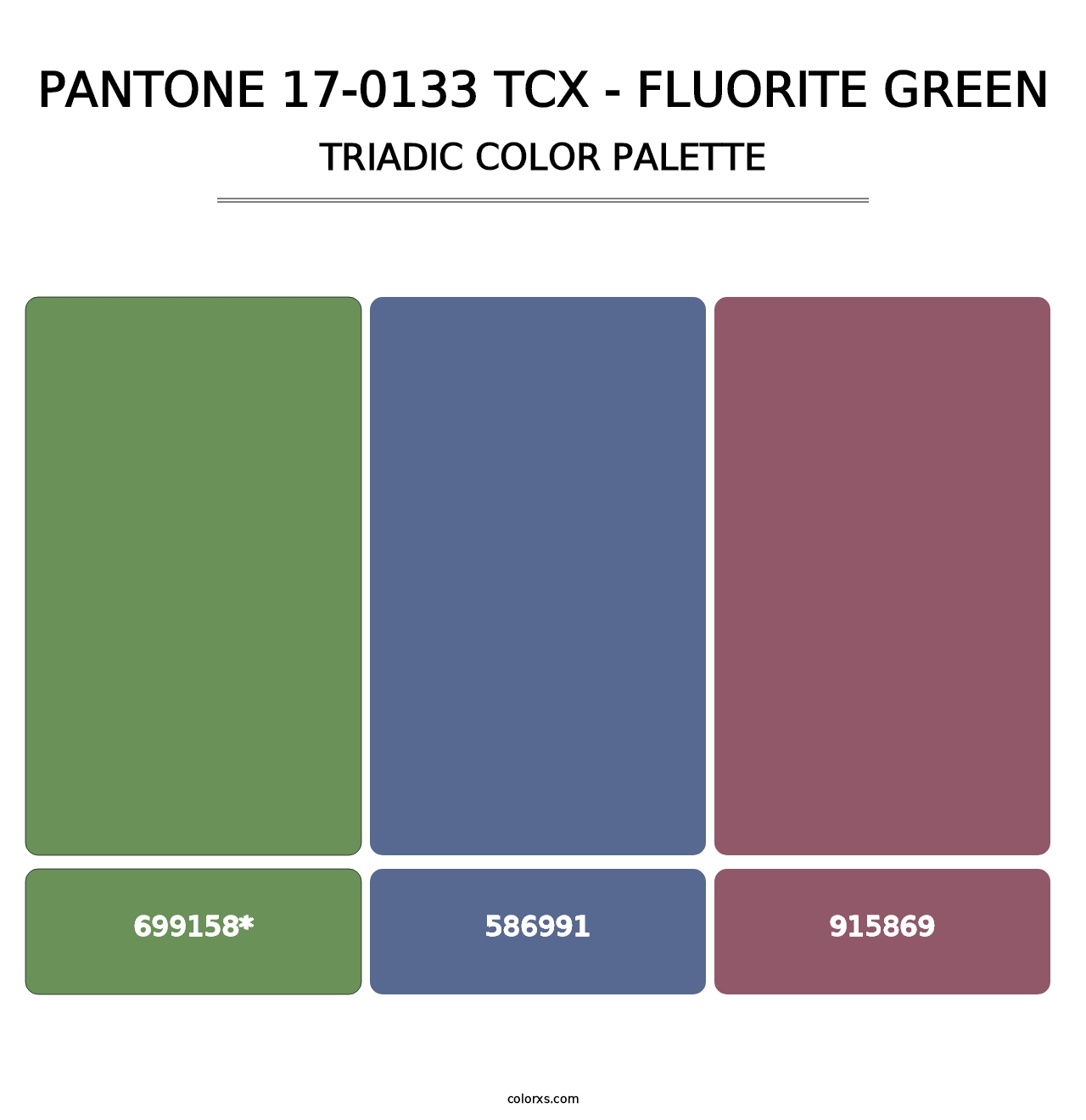 PANTONE 17-0133 TCX - Fluorite Green - Triadic Color Palette