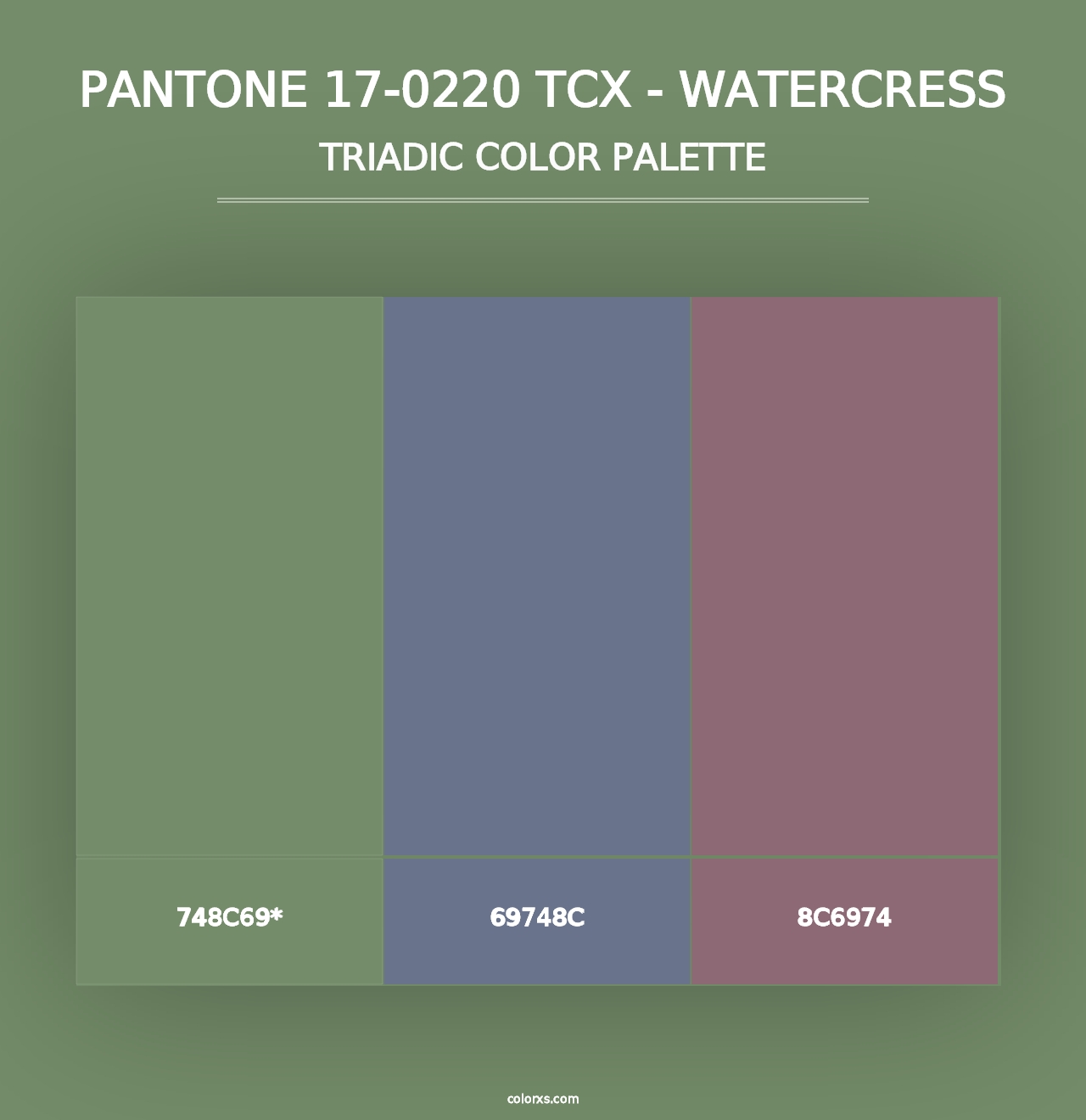 PANTONE 17-0220 TCX - Watercress - Triadic Color Palette