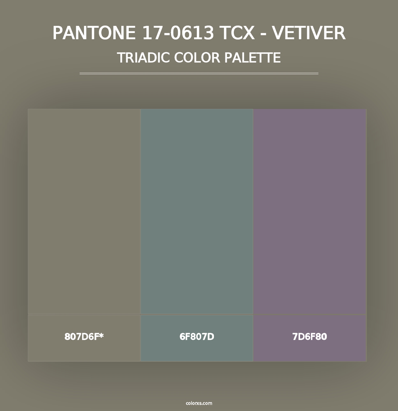 PANTONE 17-0613 TCX - Vetiver - Triadic Color Palette