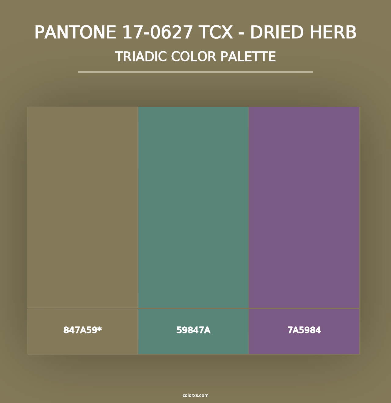 PANTONE 17-0627 TCX - Dried Herb - Triadic Color Palette