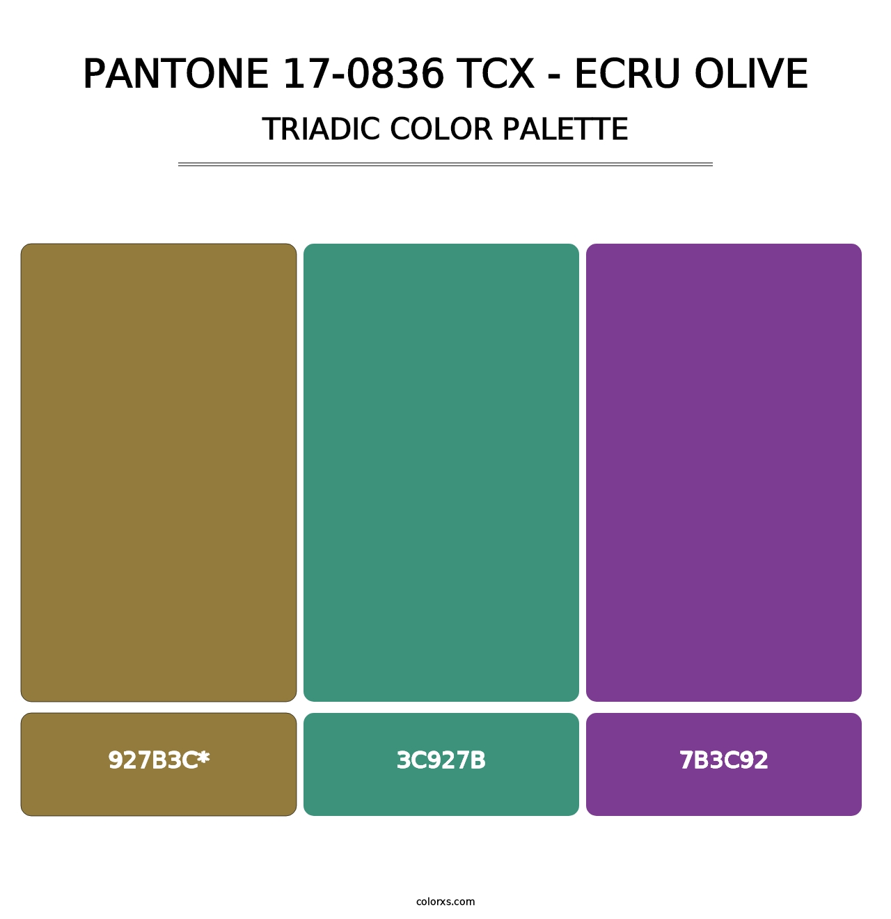 PANTONE 17-0836 TCX - Ecru Olive - Triadic Color Palette