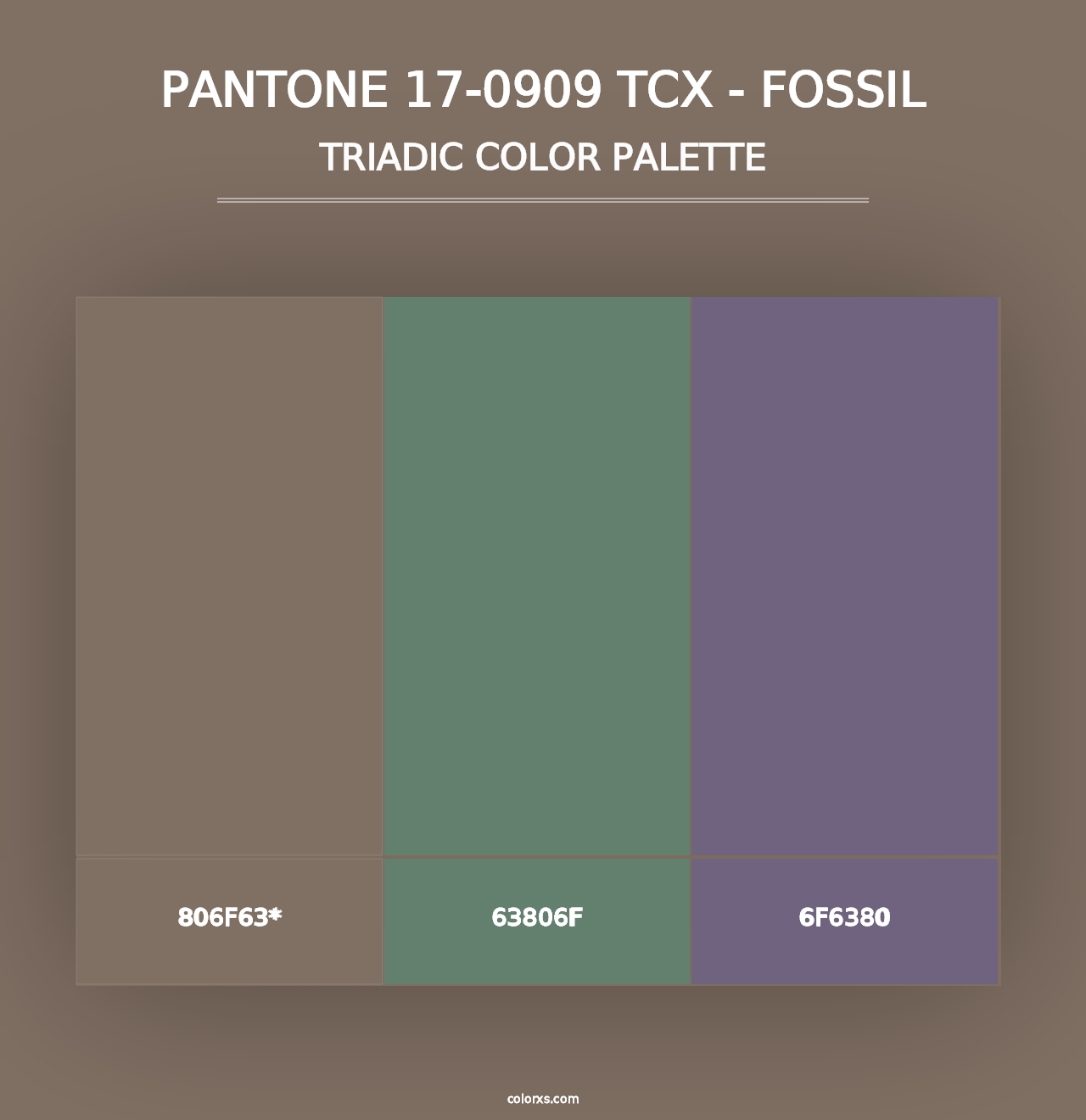 PANTONE 17-0909 TCX - Fossil - Triadic Color Palette