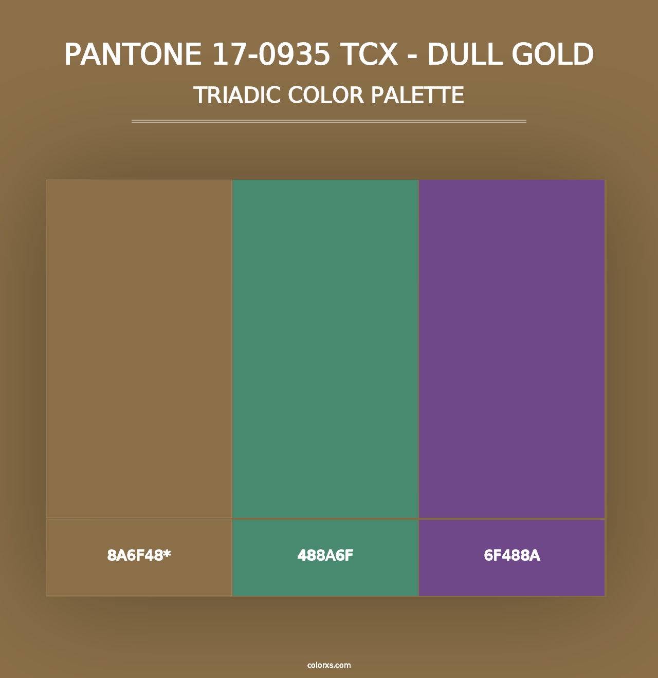 PANTONE 17-0935 TCX - Dull Gold - Triadic Color Palette