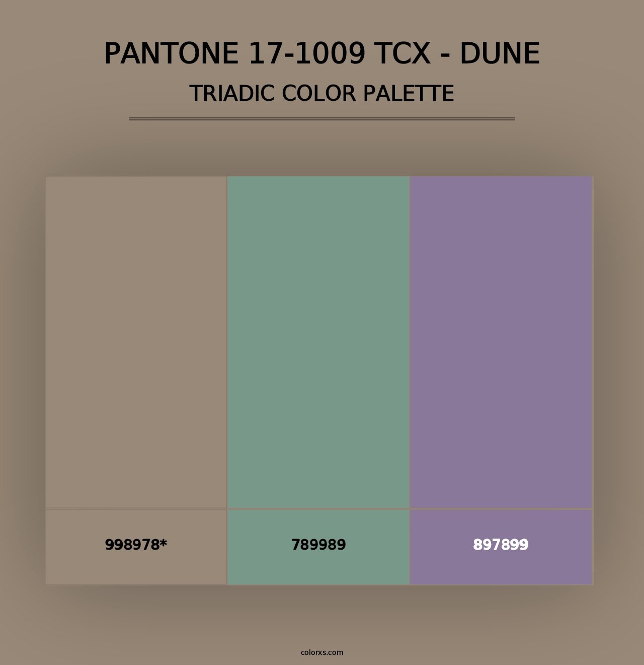 PANTONE 17-1009 TCX - Dune - Triadic Color Palette