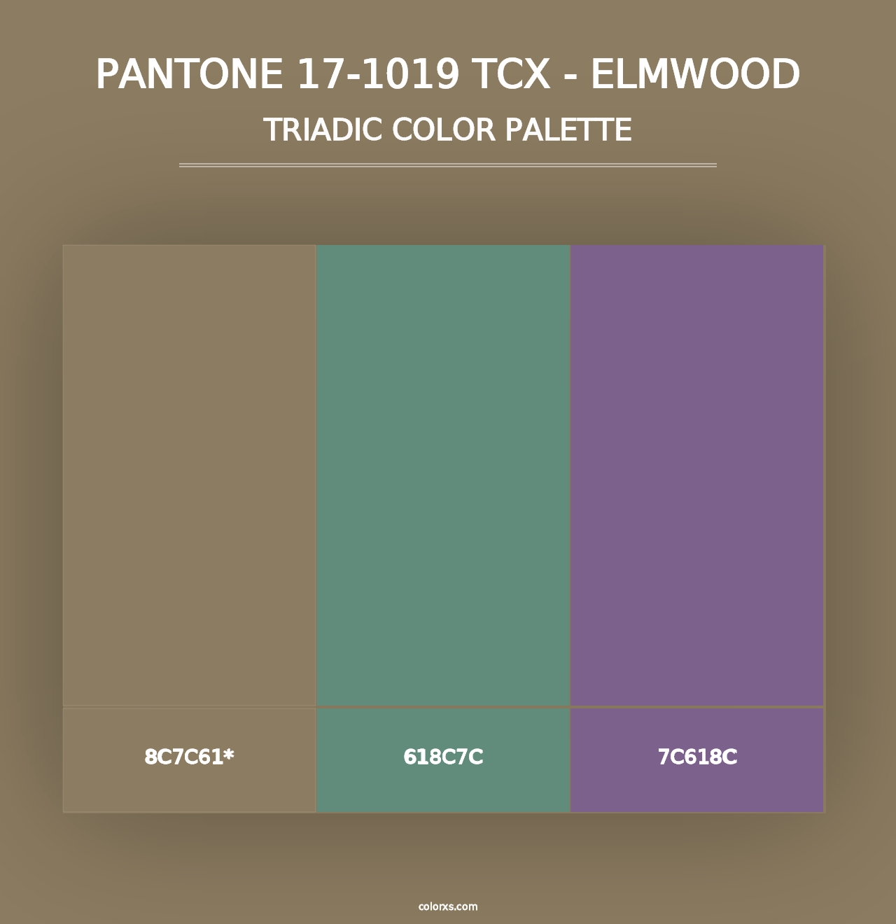 PANTONE 17-1019 TCX - Elmwood - Triadic Color Palette