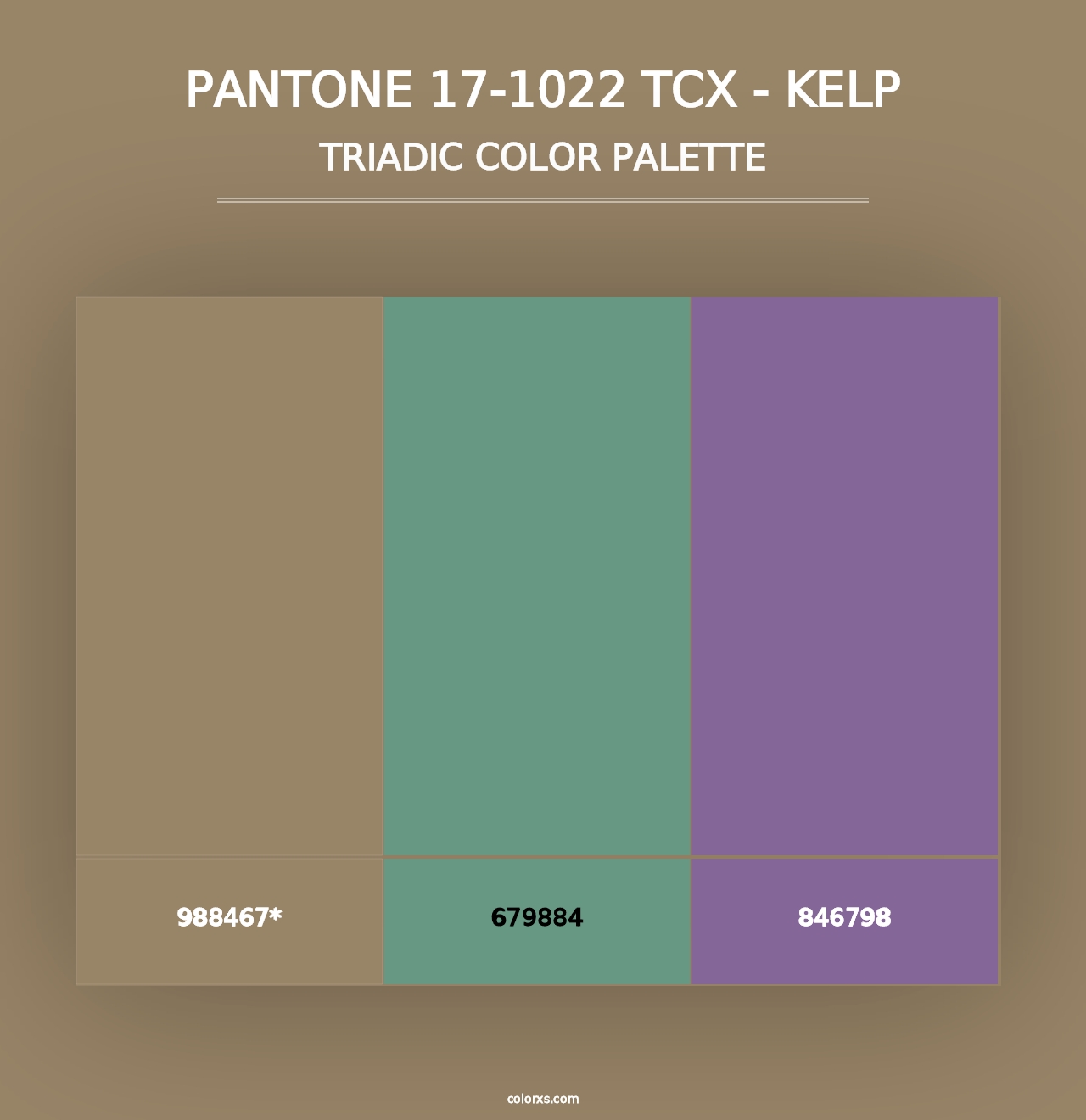 PANTONE 17-1022 TCX - Kelp - Triadic Color Palette