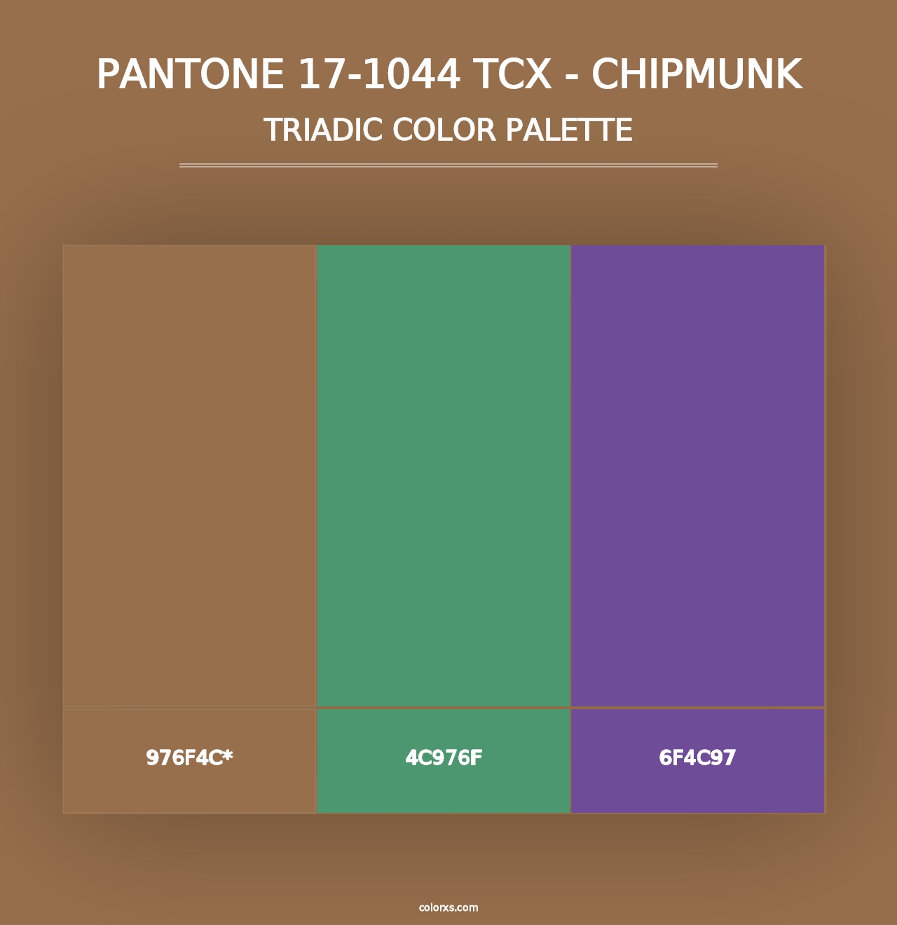 PANTONE 17-1044 TCX - Chipmunk - Triadic Color Palette