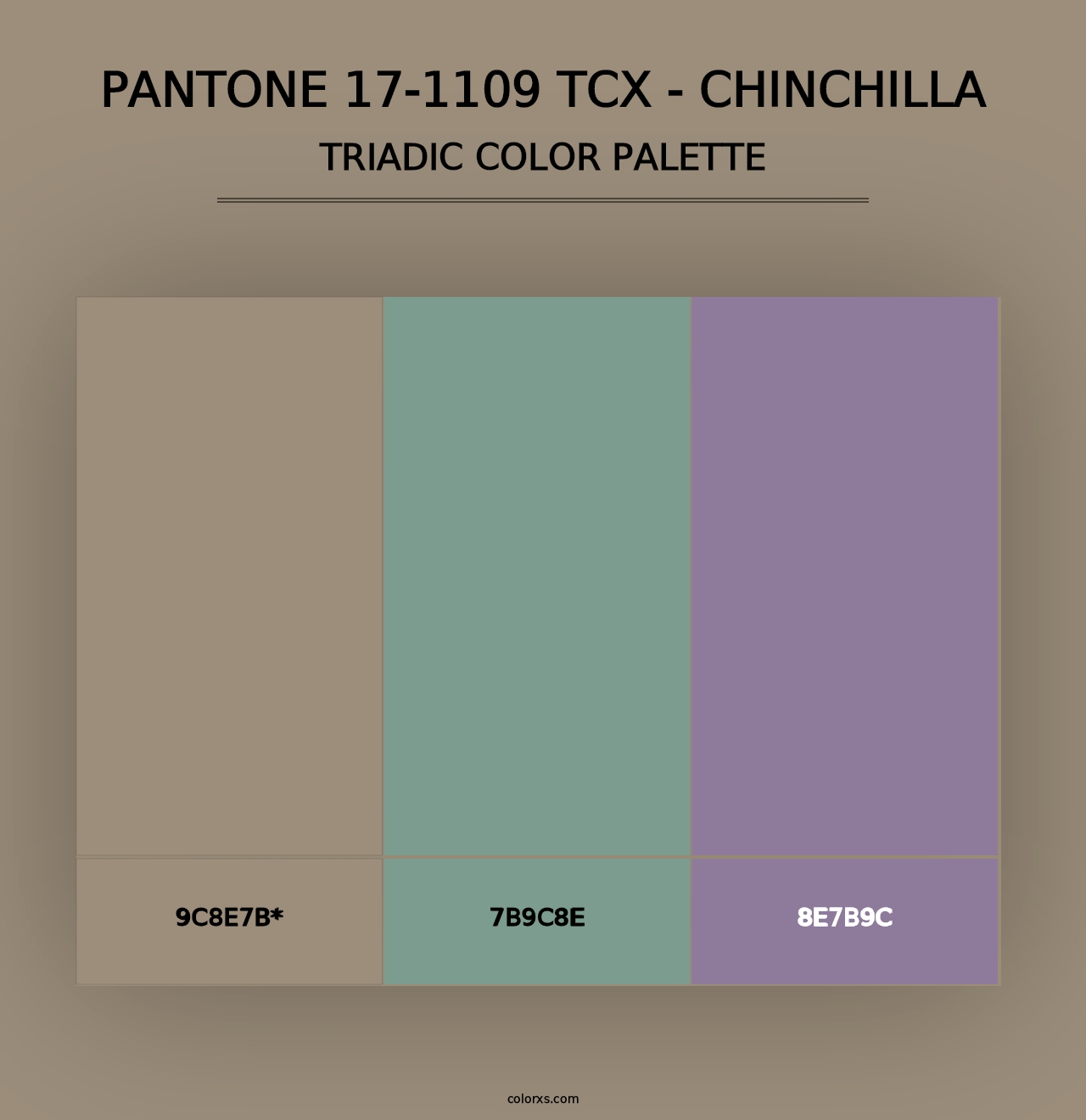 PANTONE 17-1109 TCX - Chinchilla - Triadic Color Palette