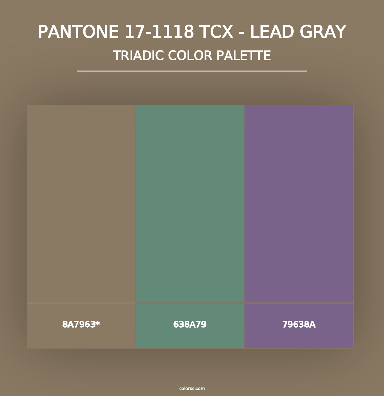 PANTONE 17-1118 TCX - Lead Gray - Triadic Color Palette