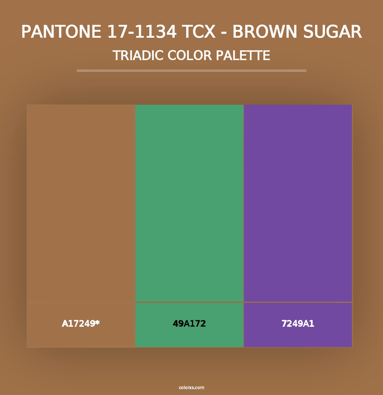 PANTONE 17-1134 TCX - Brown Sugar - Triadic Color Palette