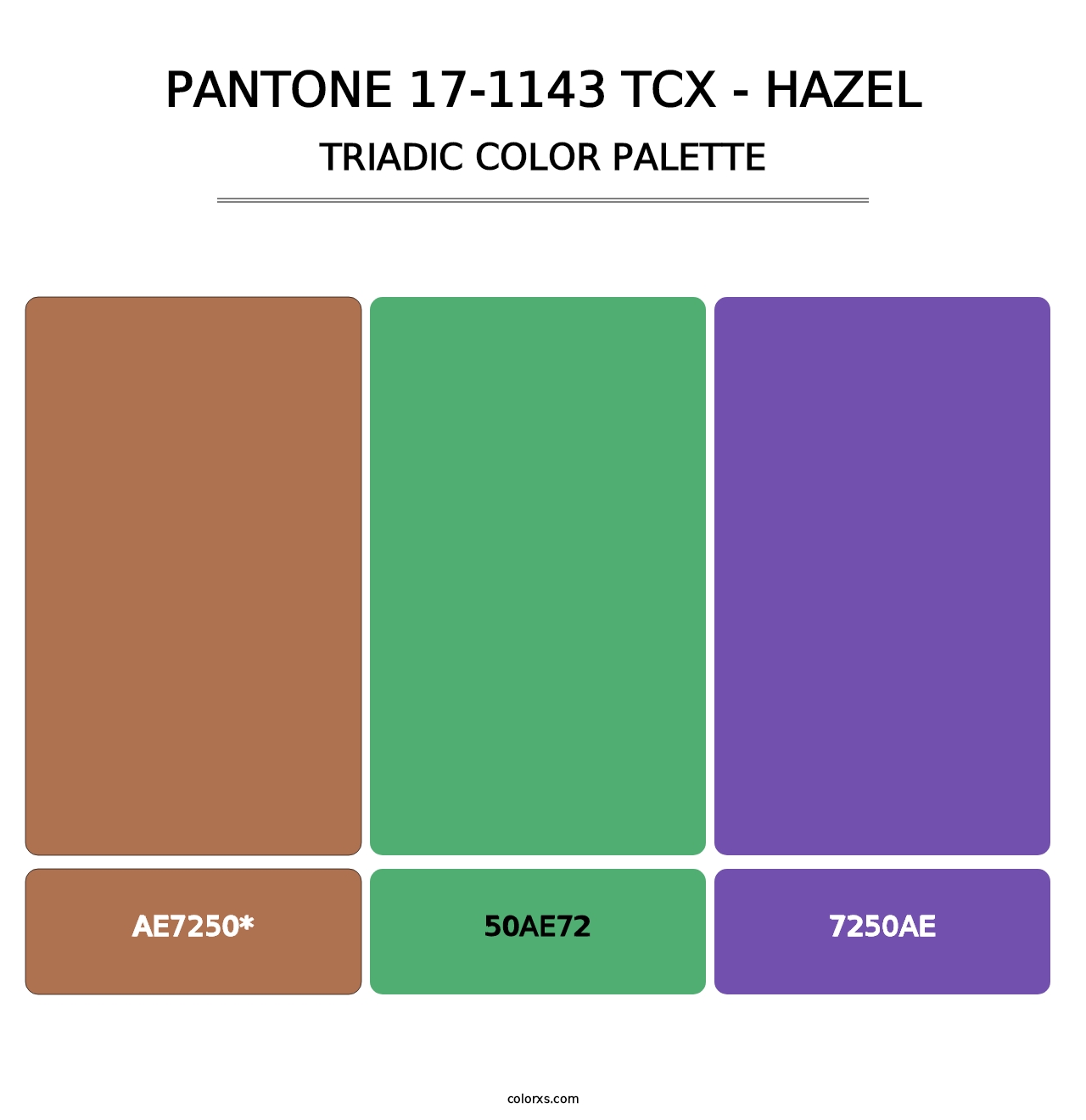 PANTONE 17-1143 TCX - Hazel - Triadic Color Palette