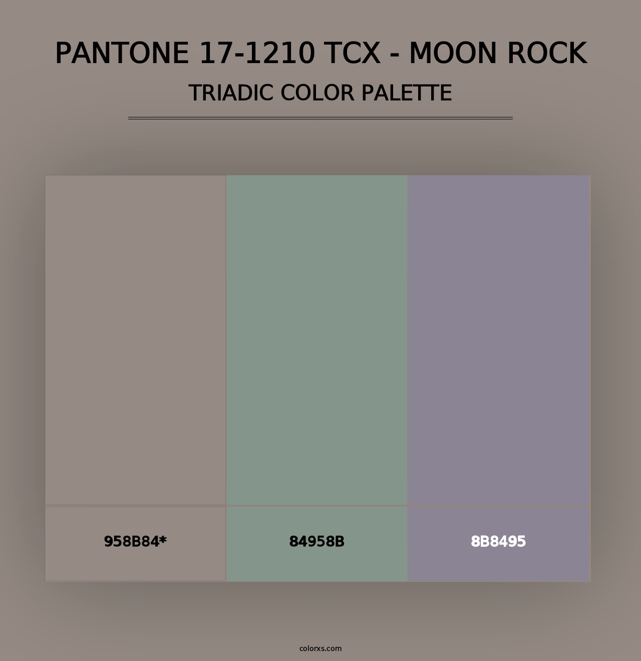 PANTONE 17-1210 TCX - Moon Rock - Triadic Color Palette