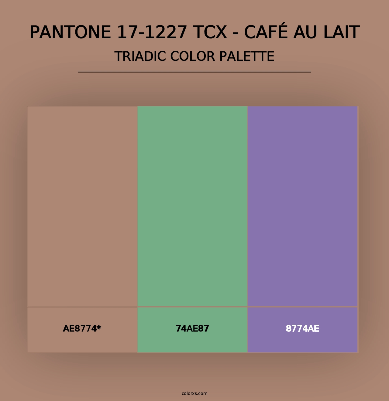 PANTONE 17-1227 TCX - Café au Lait - Triadic Color Palette