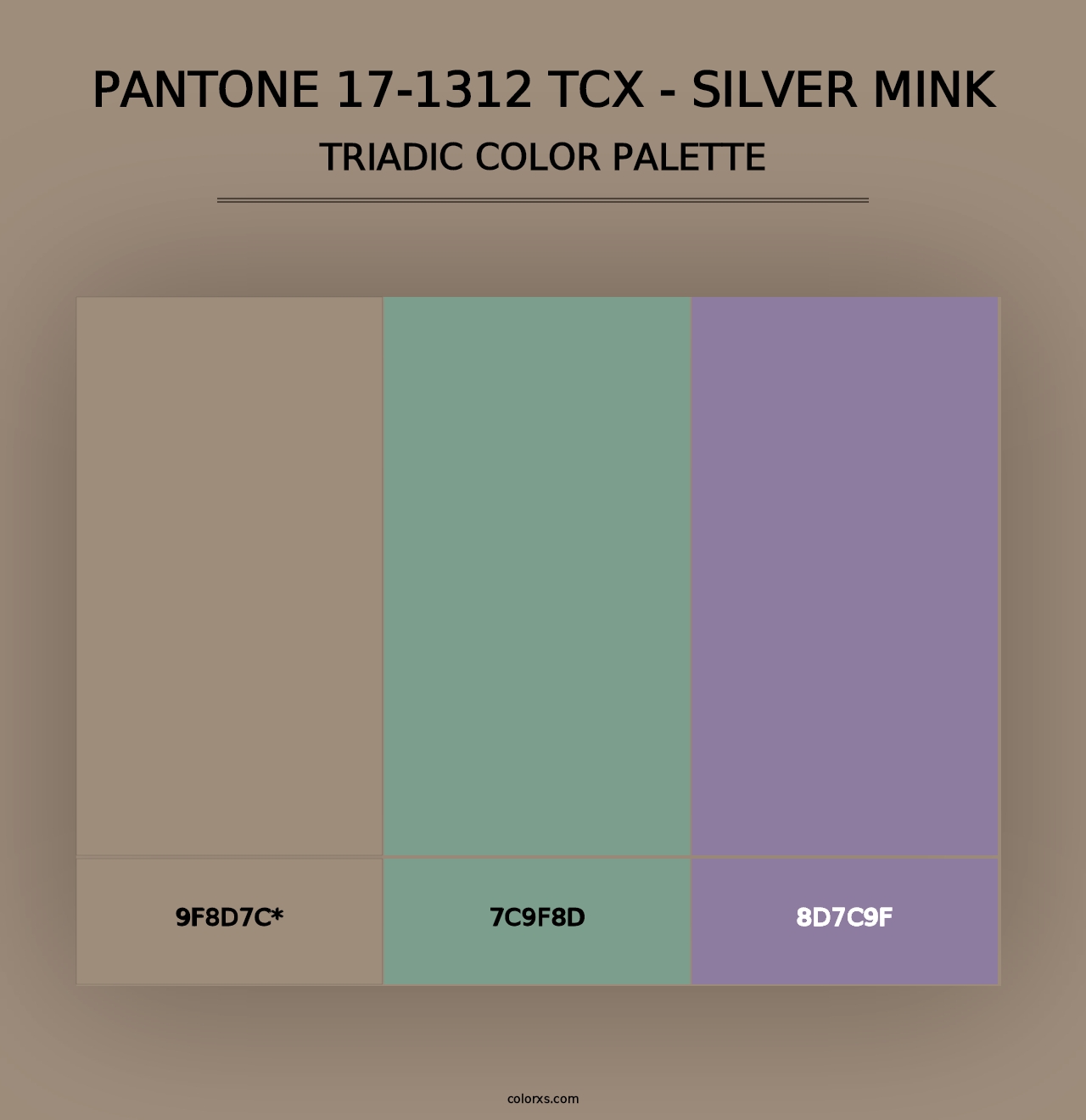 PANTONE 17-1312 TCX - Silver Mink - Triadic Color Palette